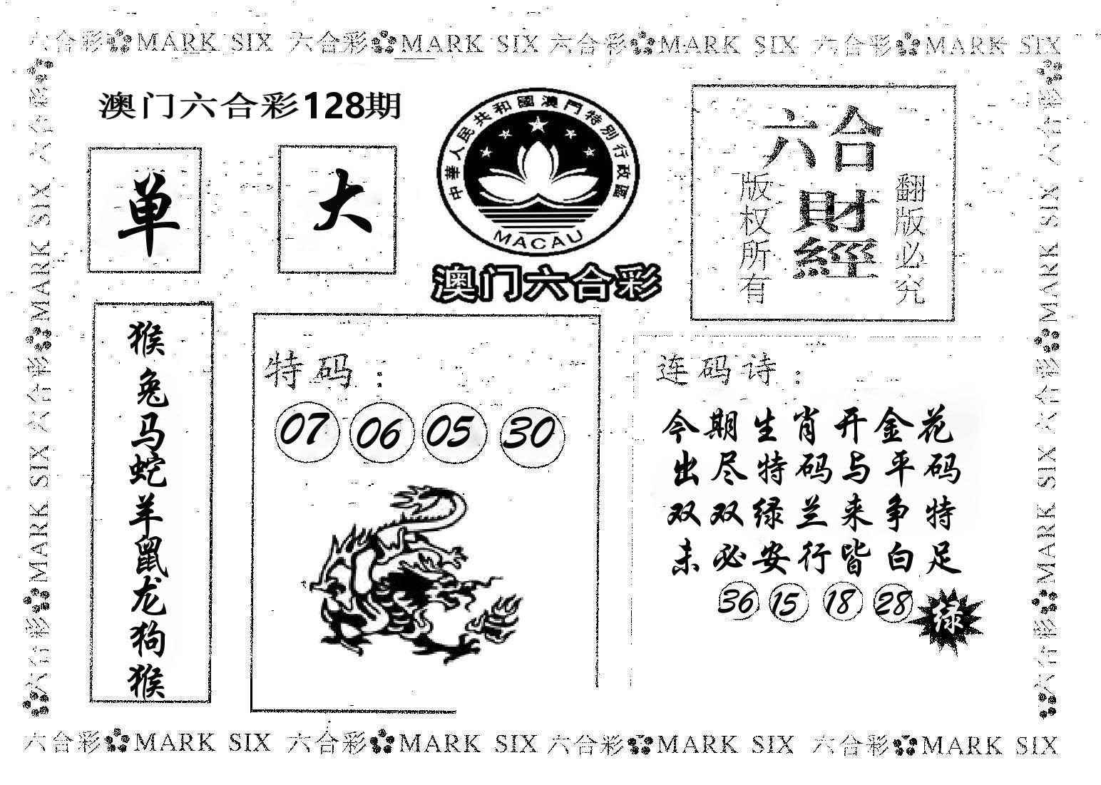 六合财经 第128期