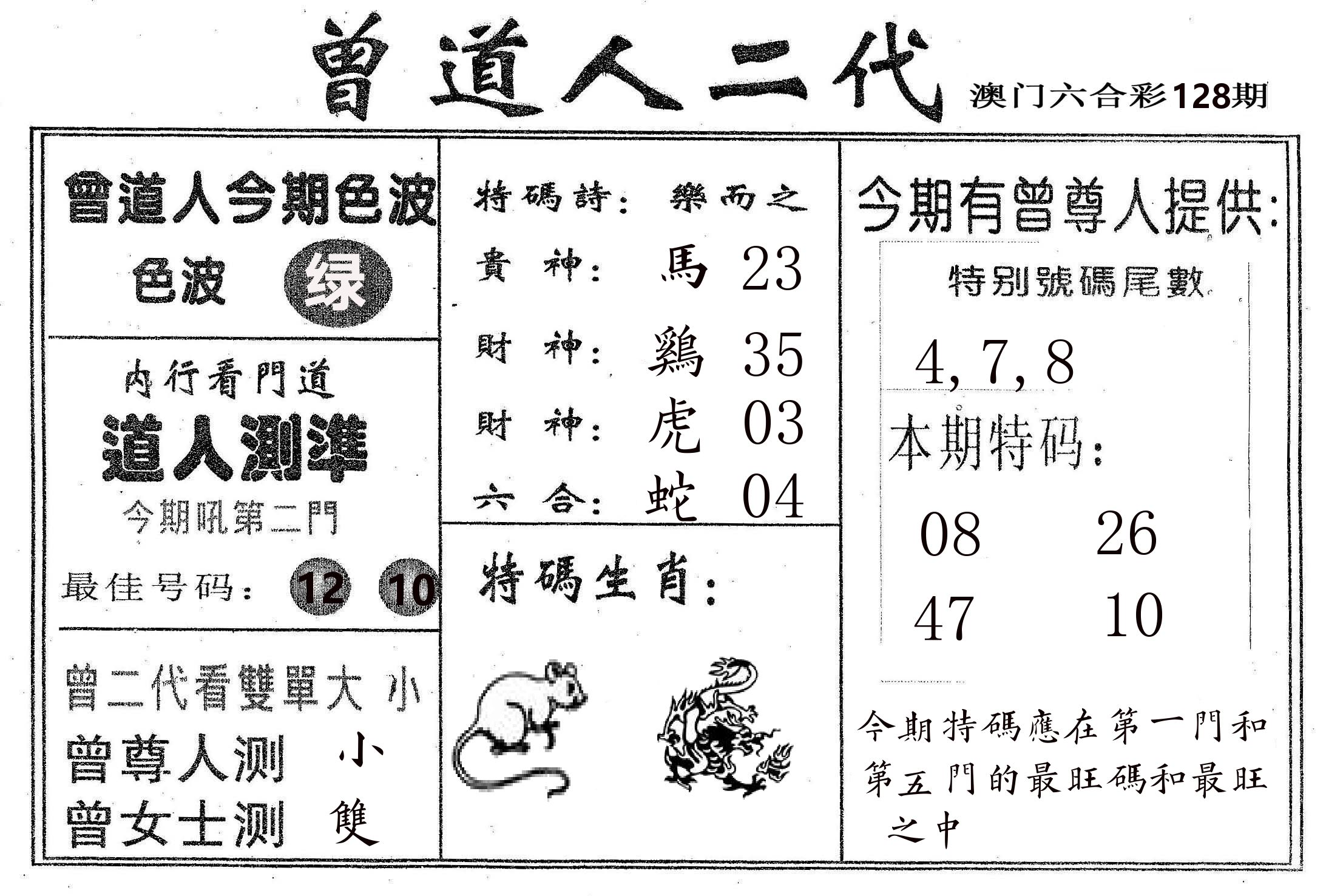 曾二代 第128期