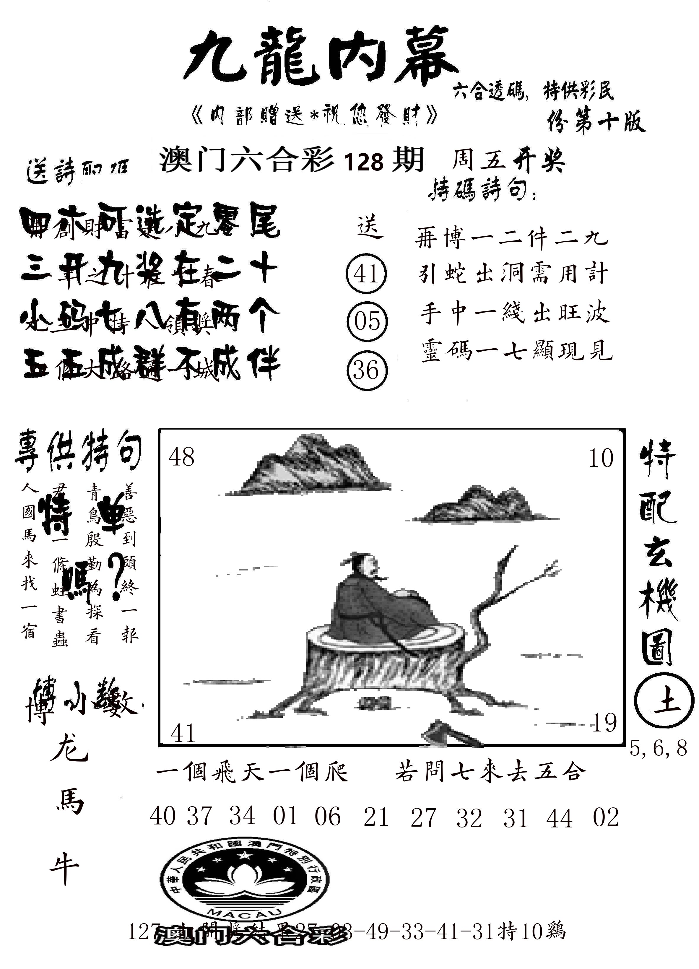 澳门传真2 第128期