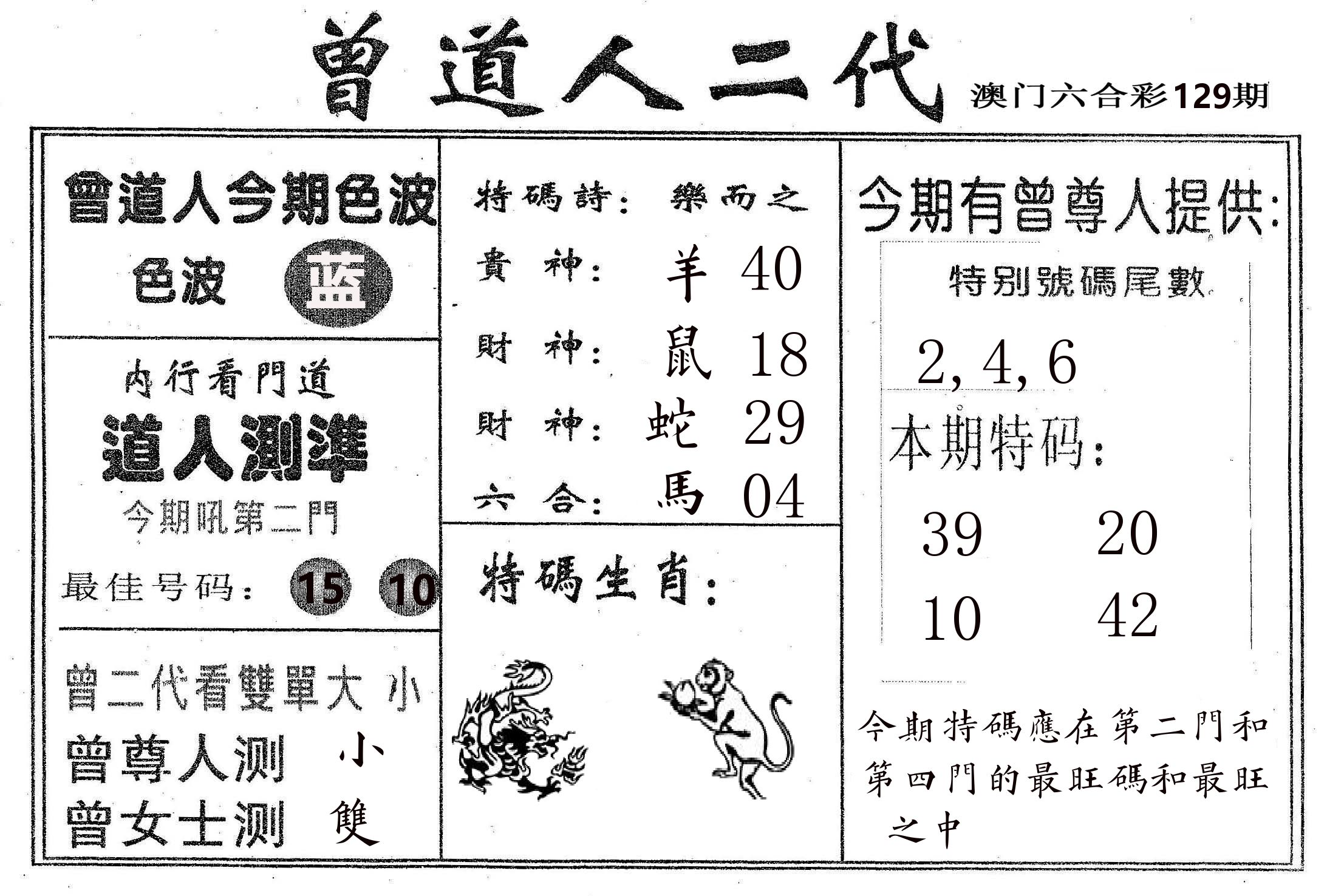 曾二代 第129期