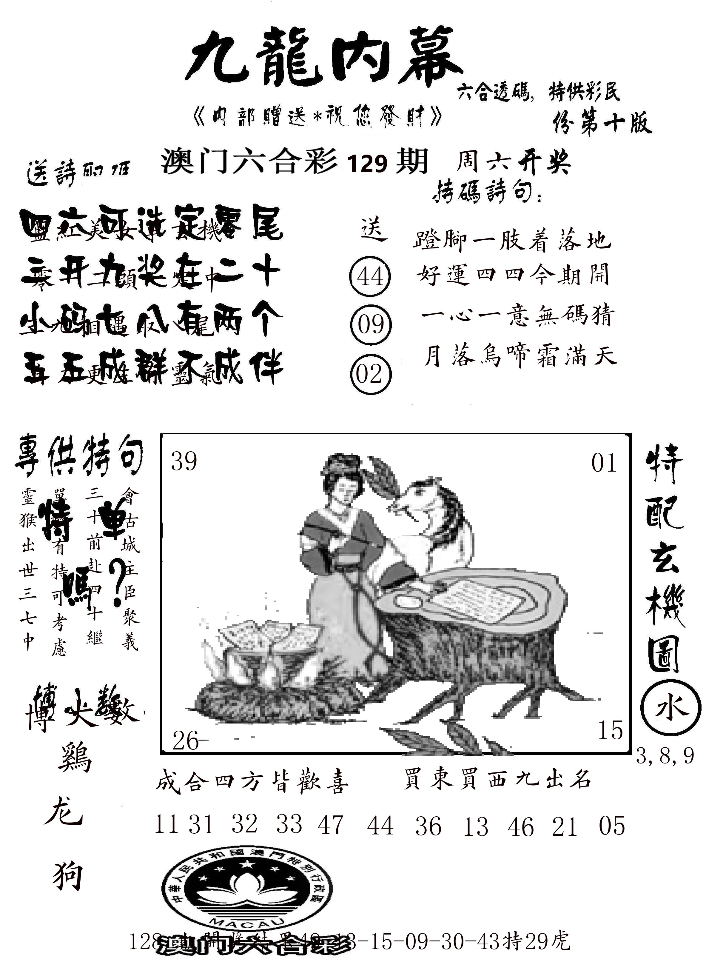 澳门传真2 第129期