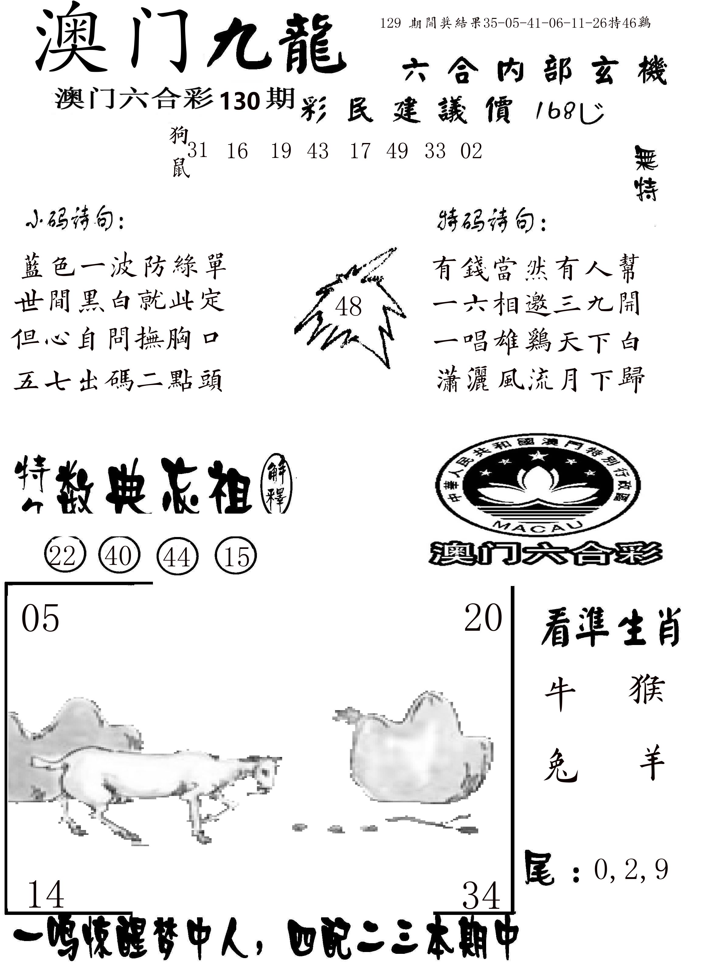 澳门传真1 第130期