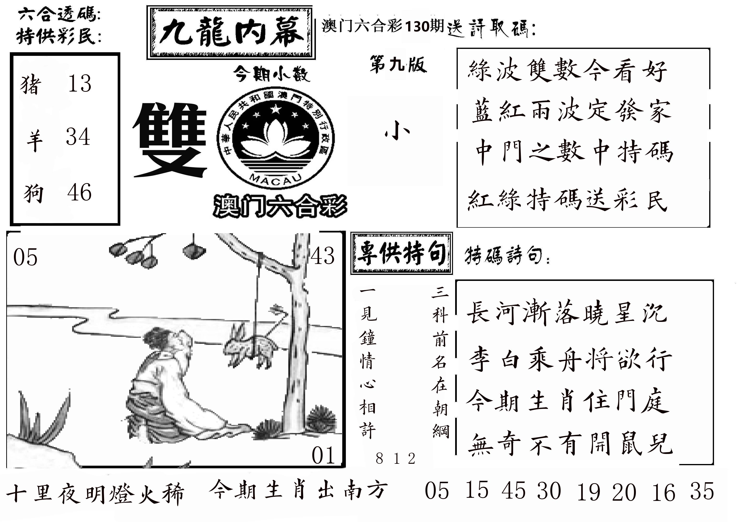 澳门传真3 第130期