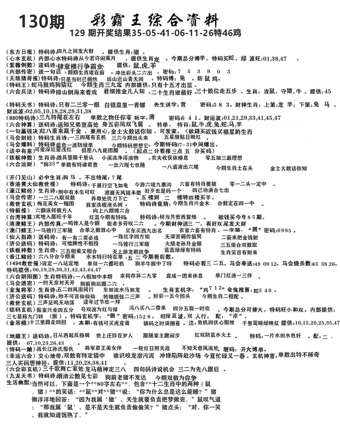 澳门综合资料 第130期