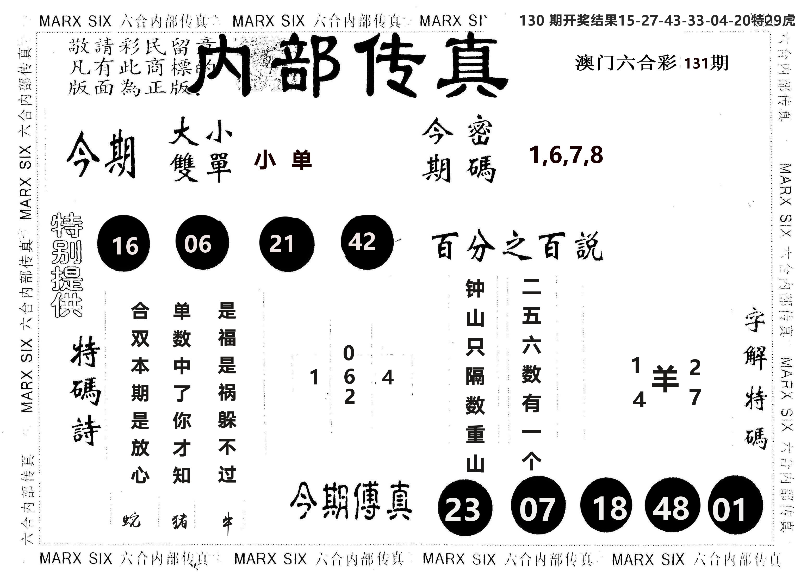另版内部传真 第131期