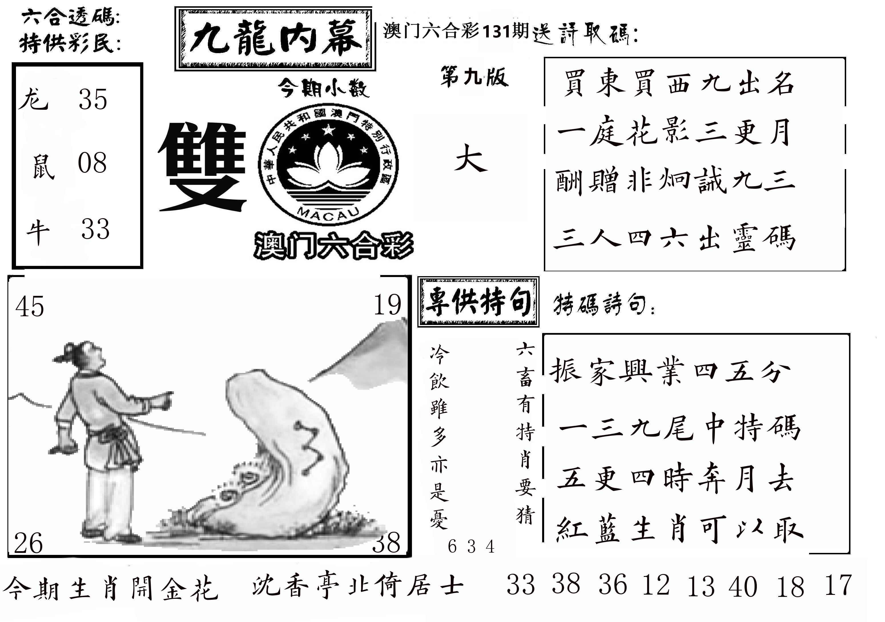 澳门传真3 第131期