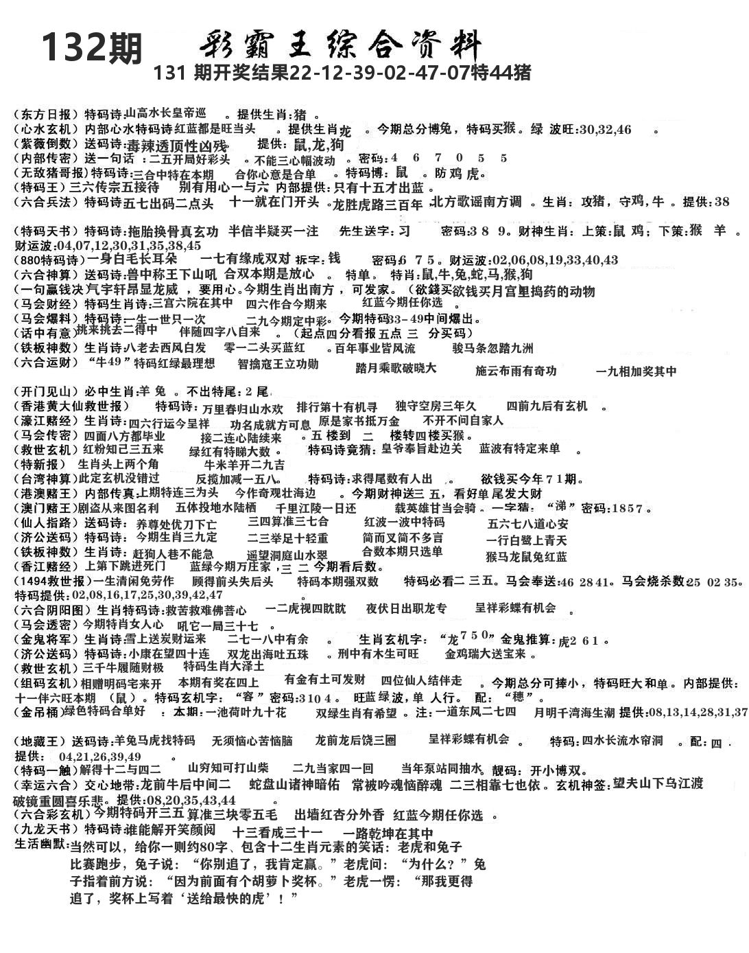 澳门综合资料 第132期