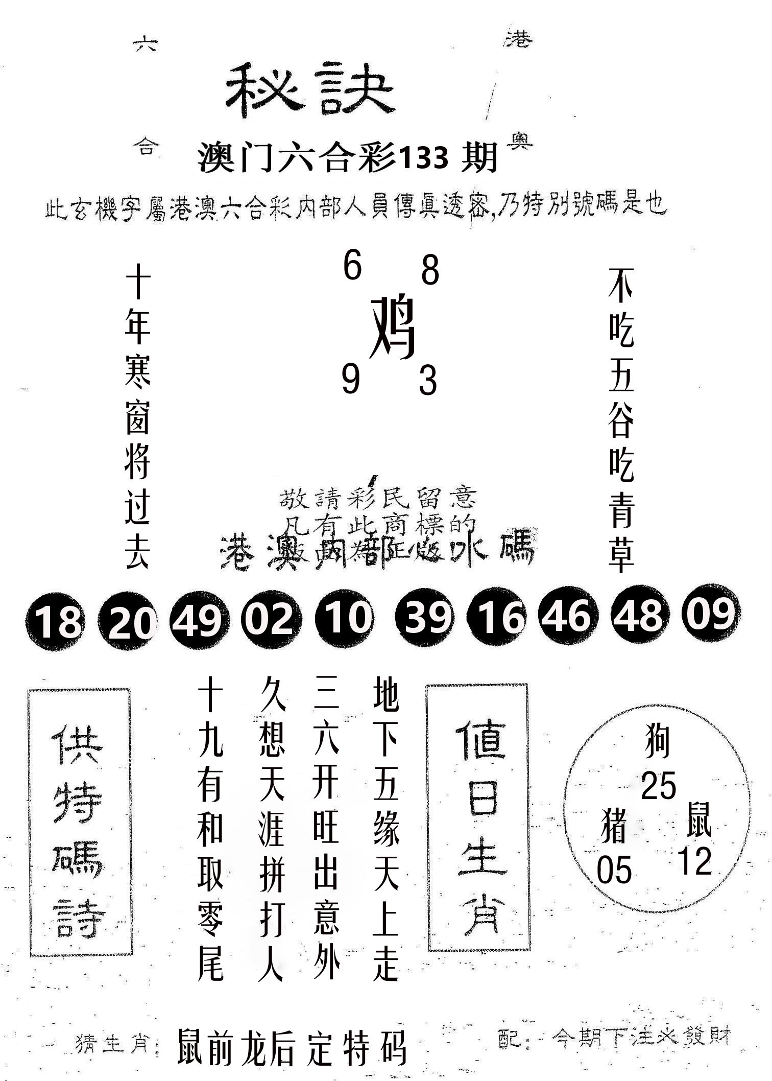 秘决 第133期