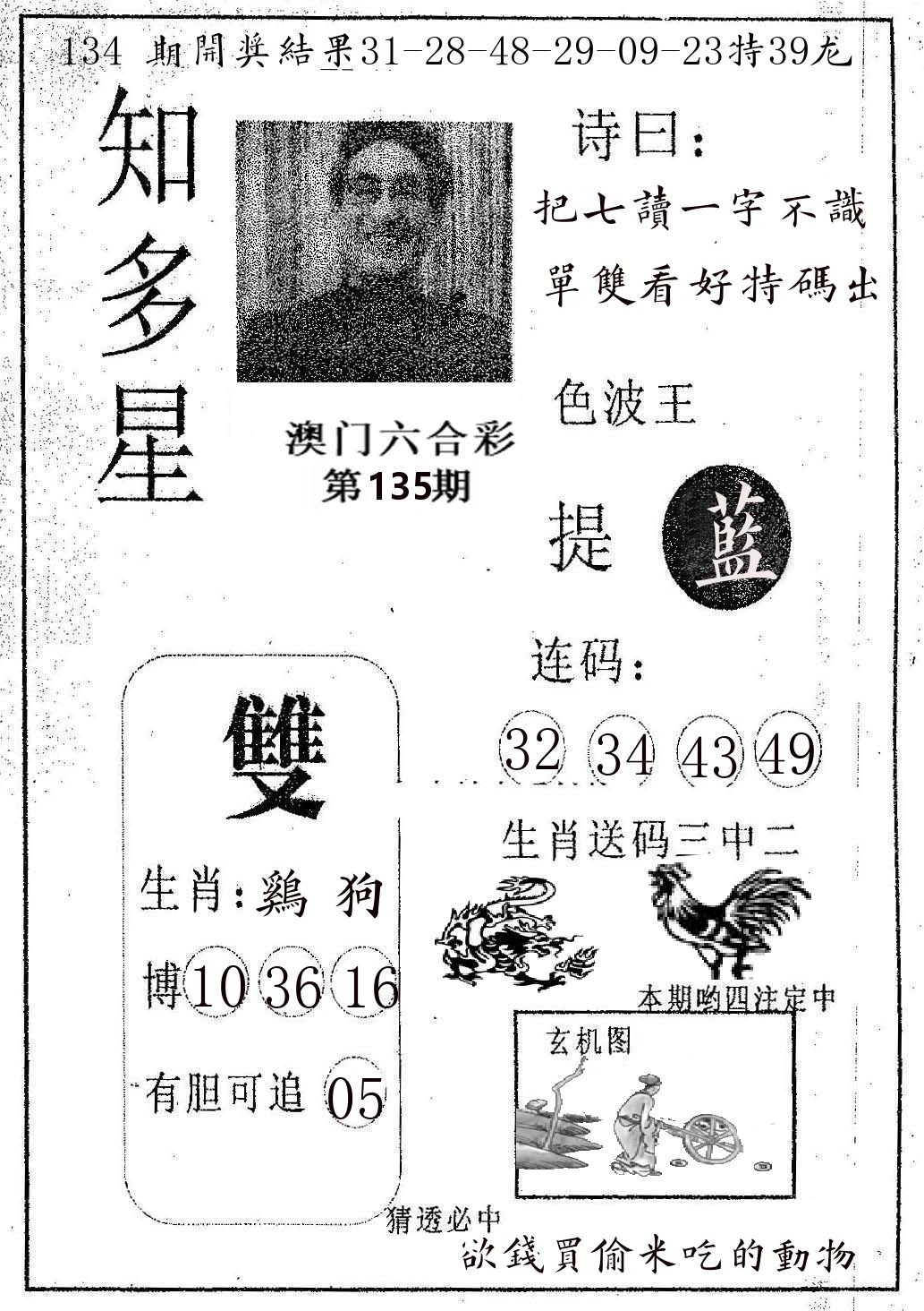 知多星 第135期