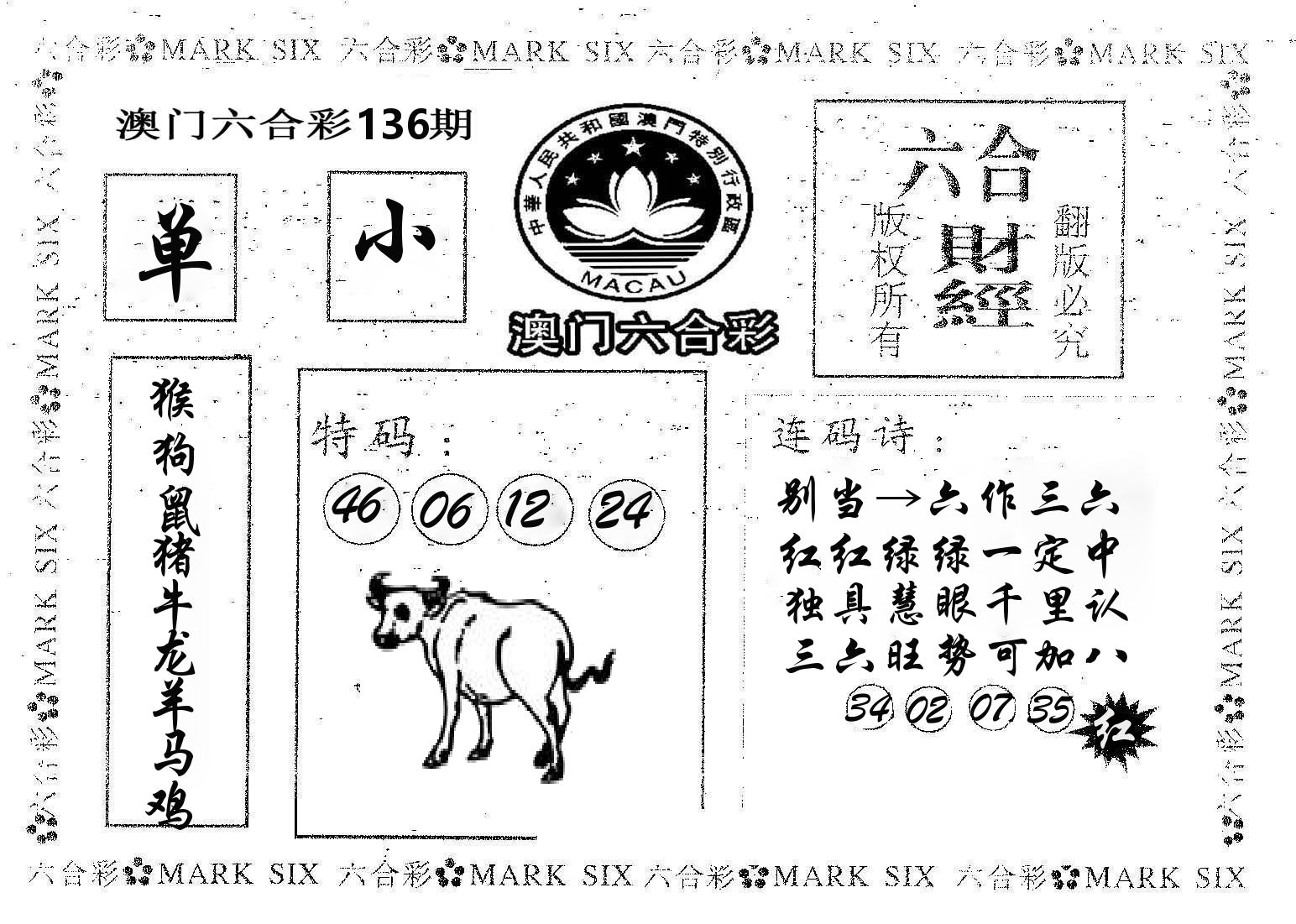 六合财经 第136期
