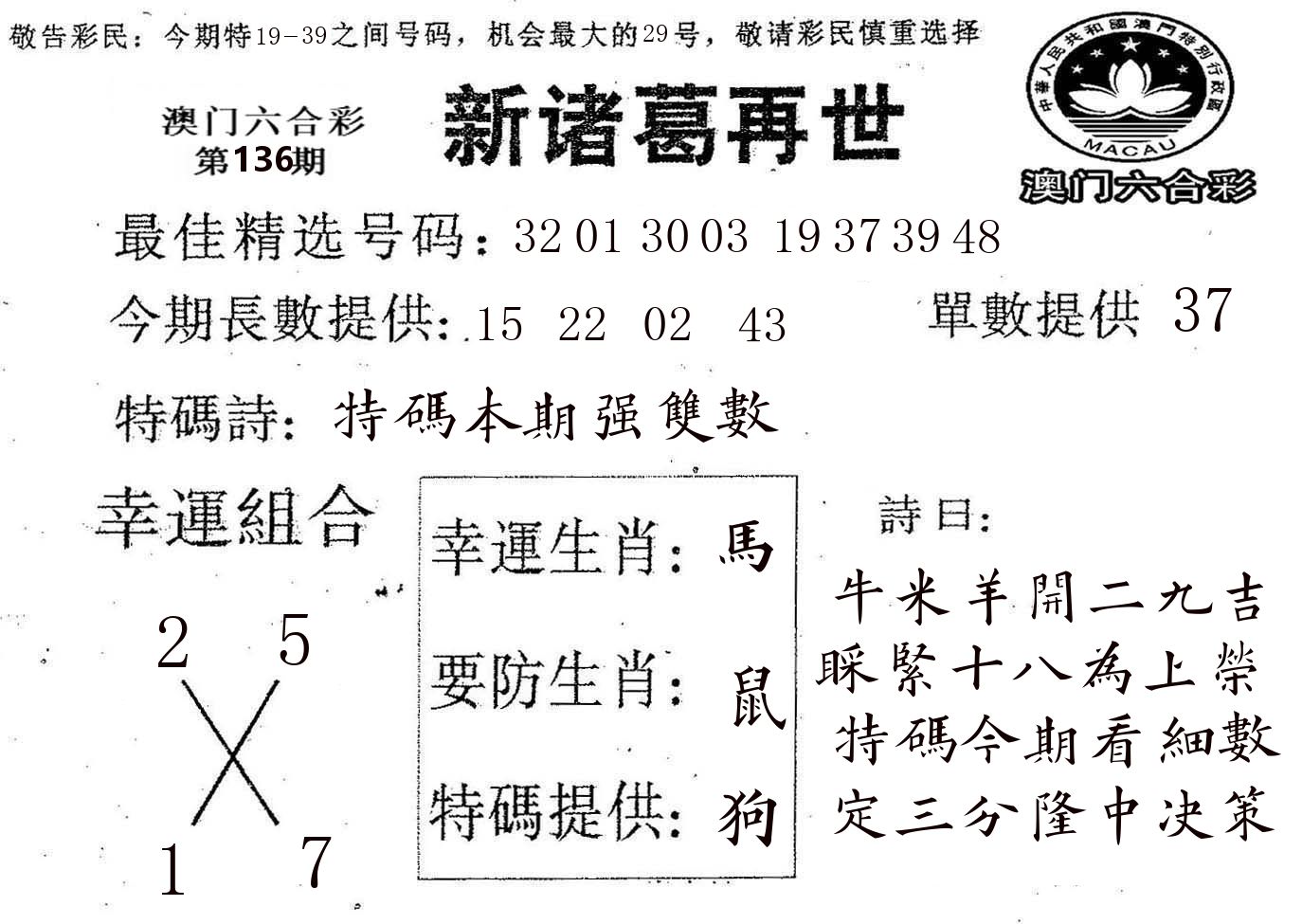 新诸葛 第136期