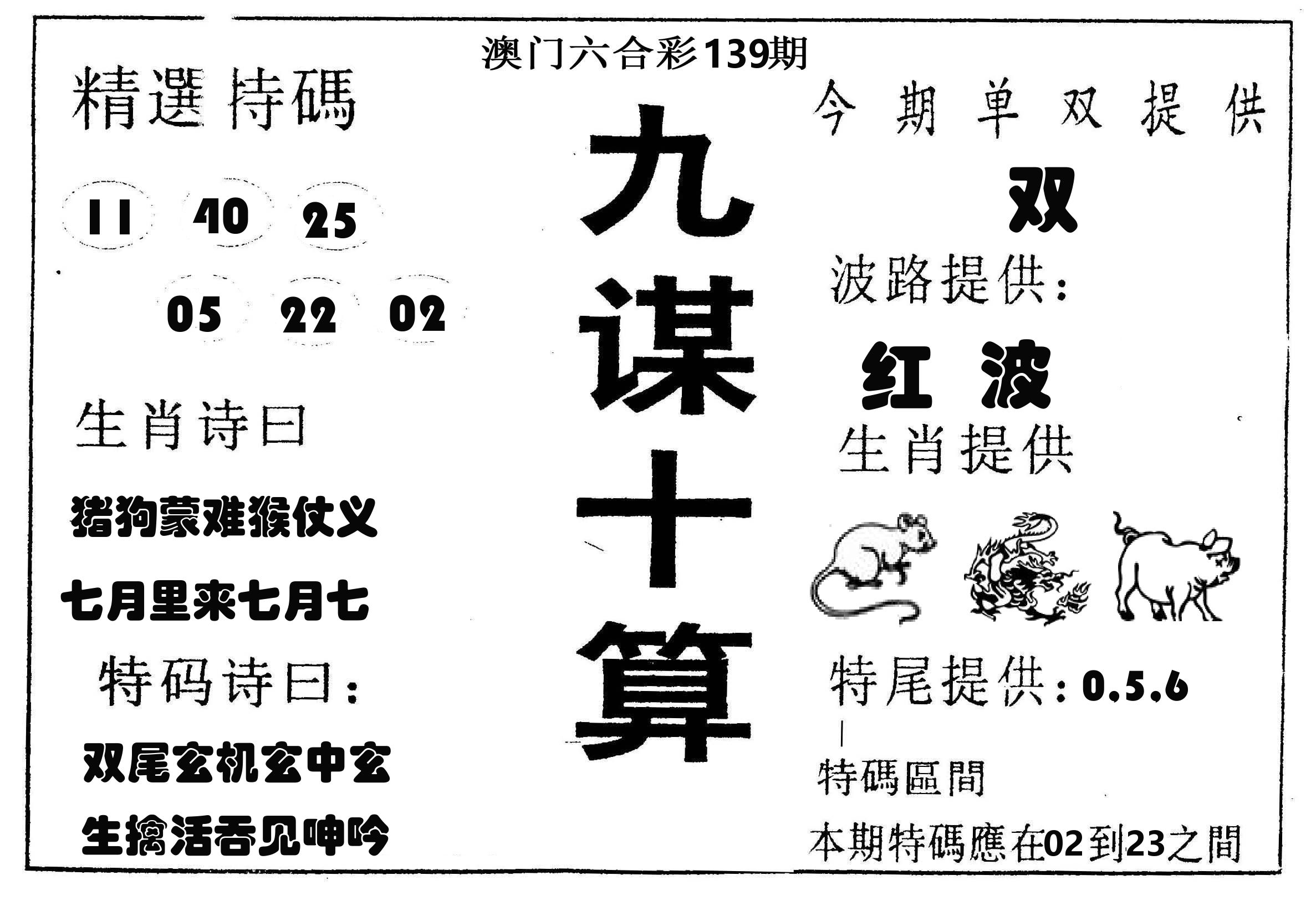九谋十算 第139期