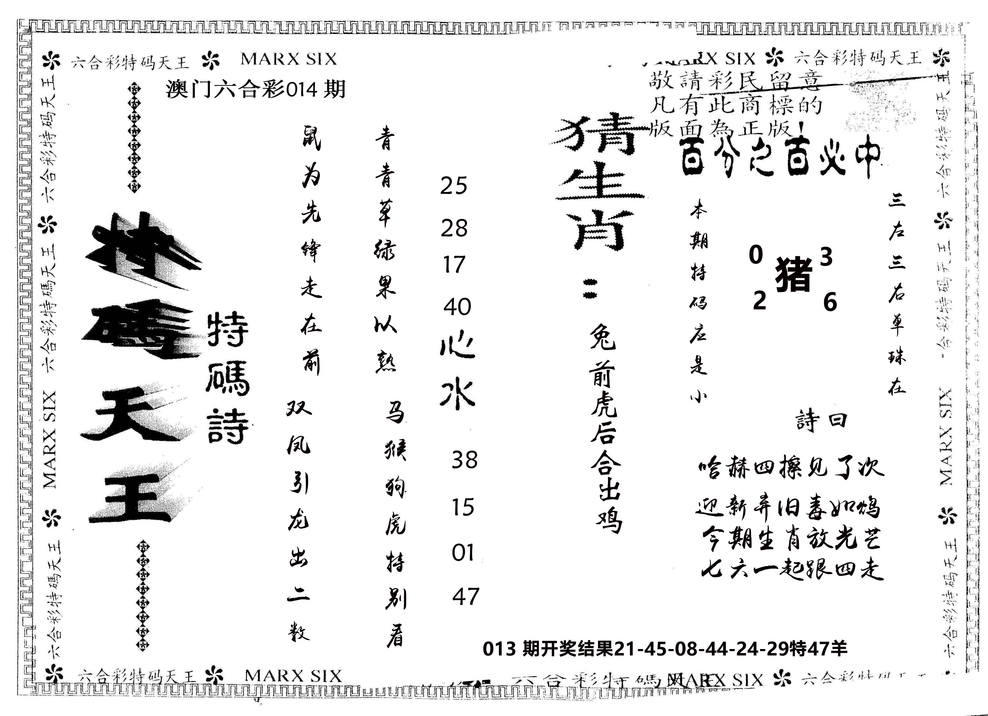 另版特码天王 第14期