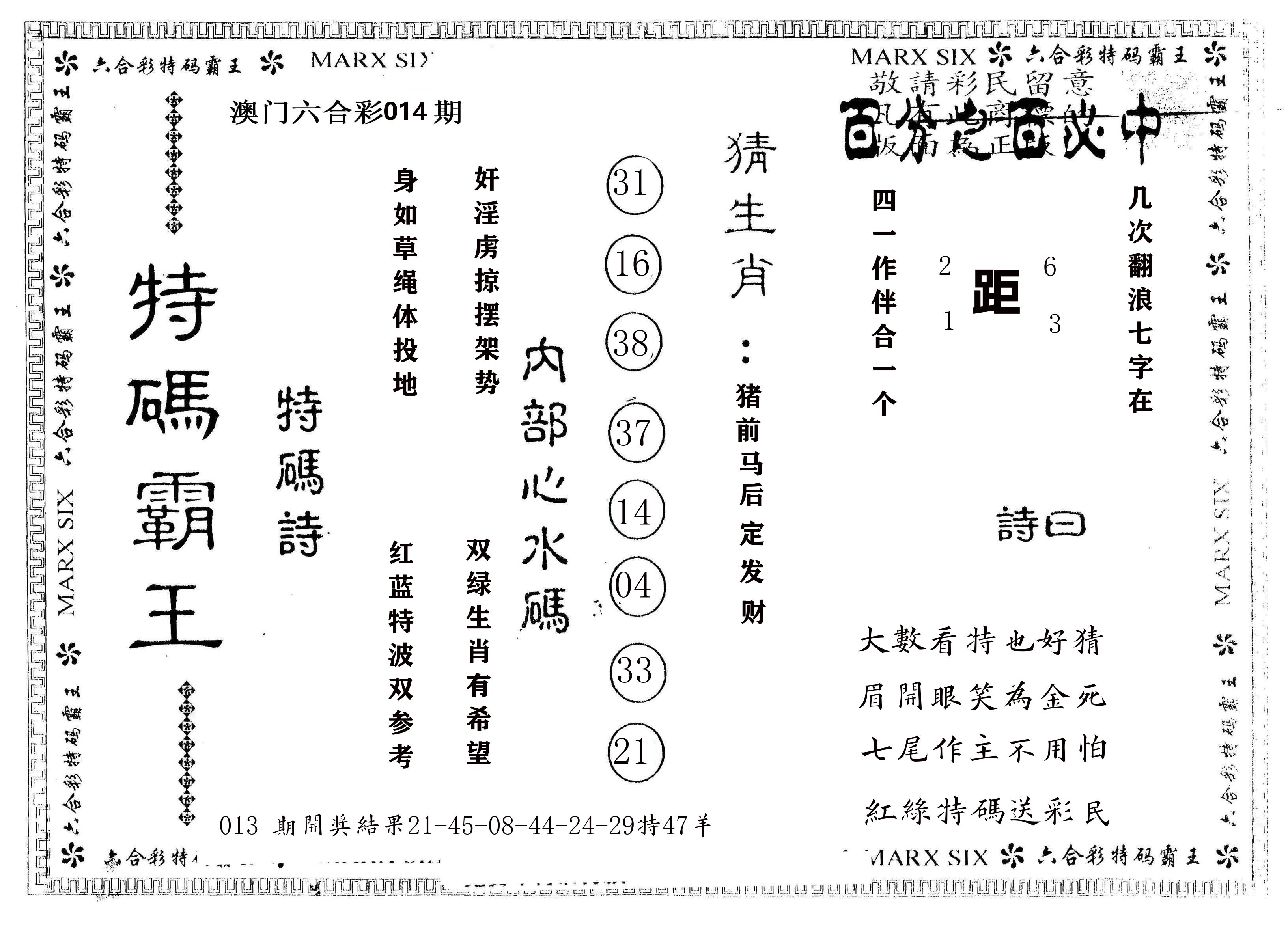 另版特码霸王 第14期
