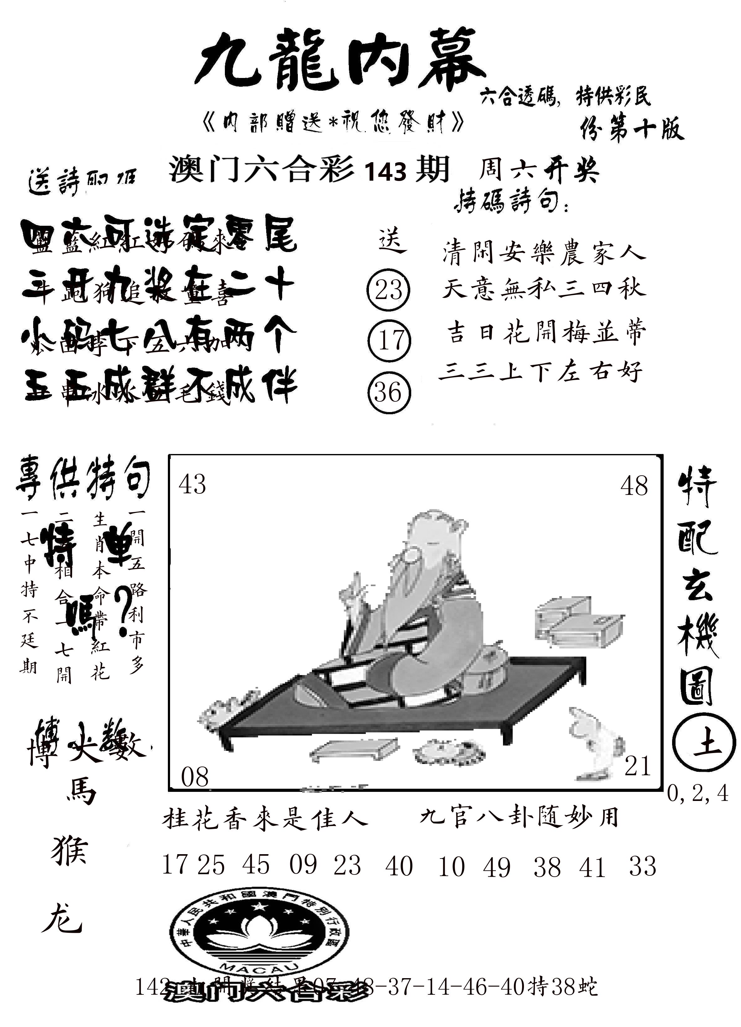 澳门传真2 第143期