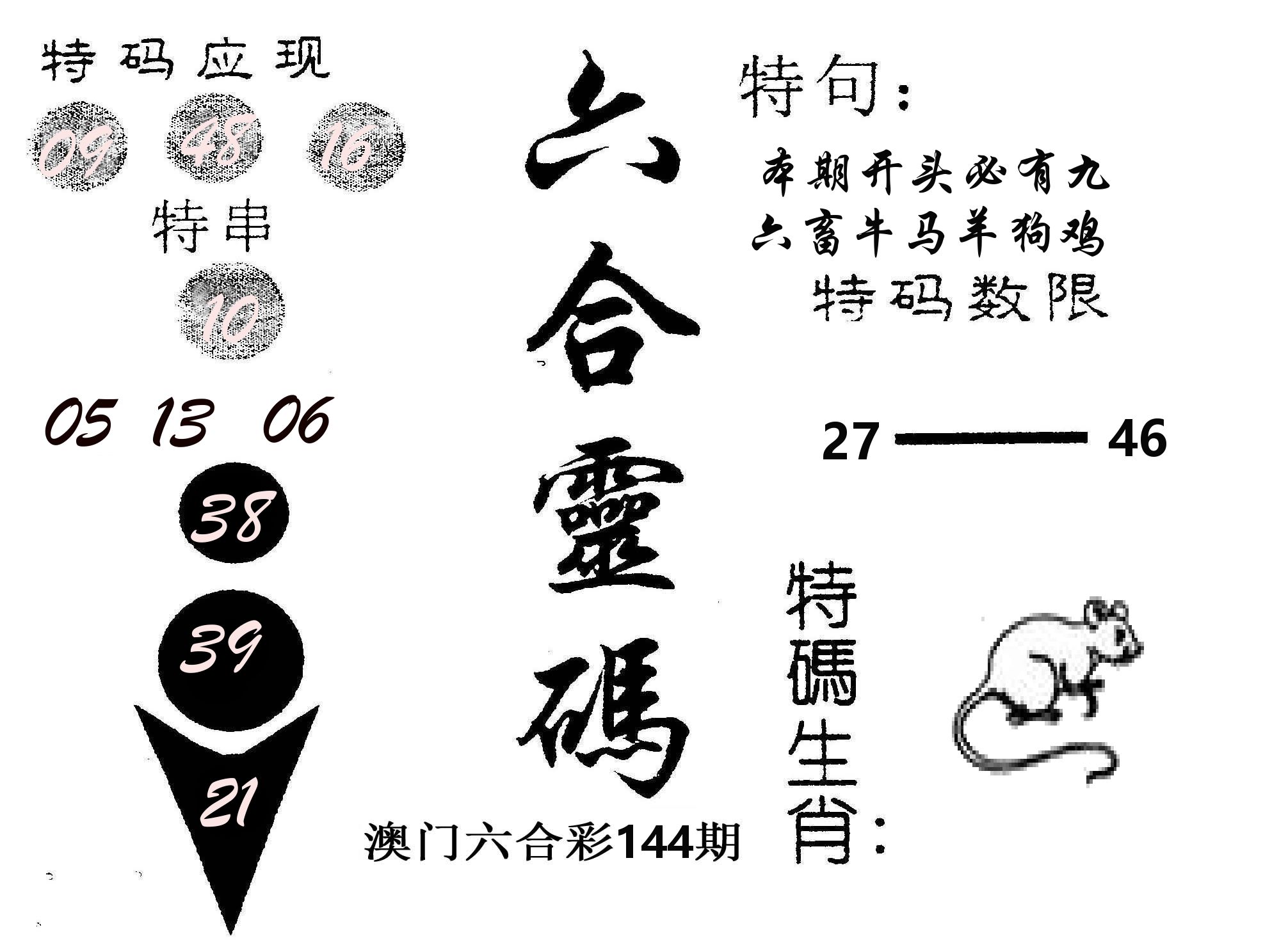 六合灵码 第144期