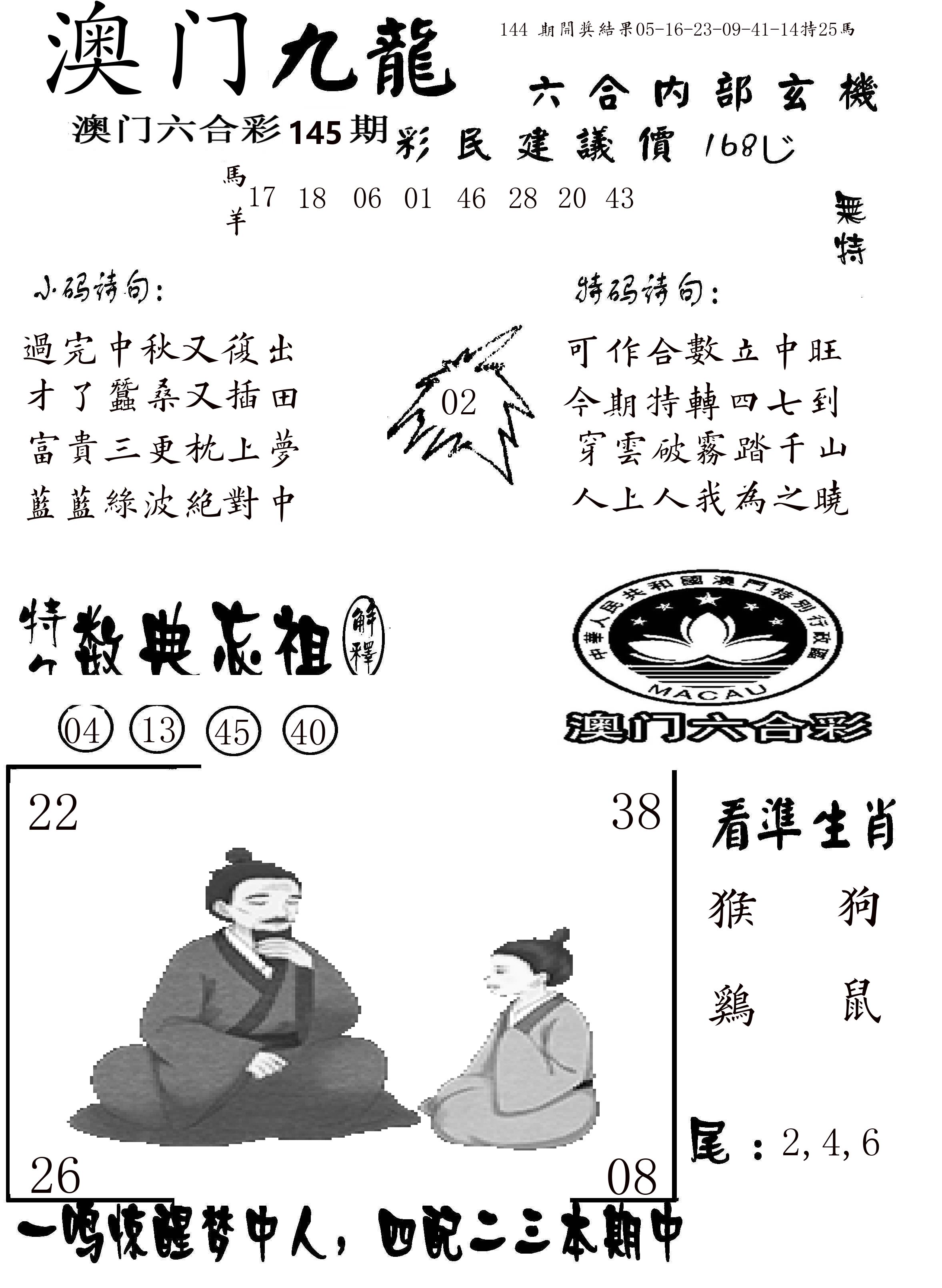 澳门传真1 第145期
