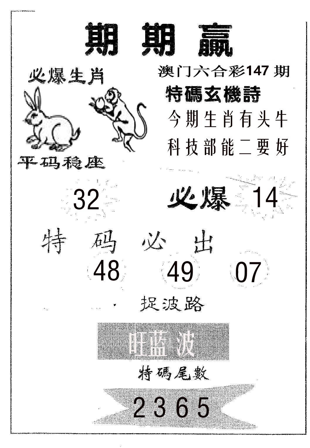 期期赢 第147期