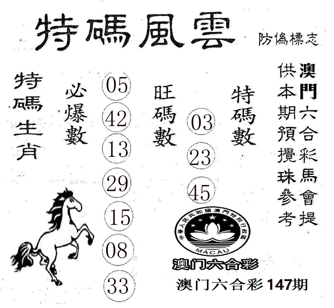 特码风云 第147期