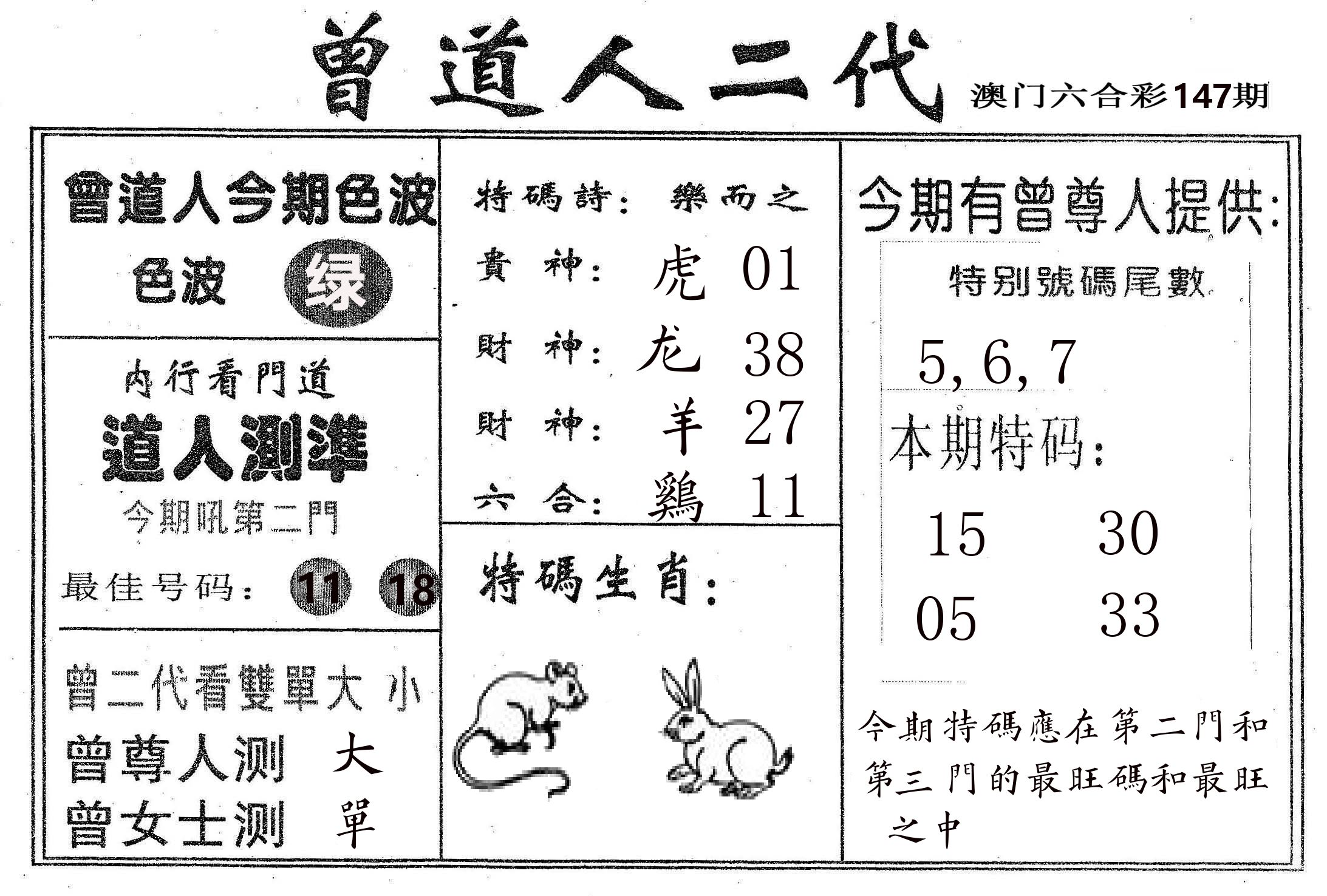 曾二代 第147期