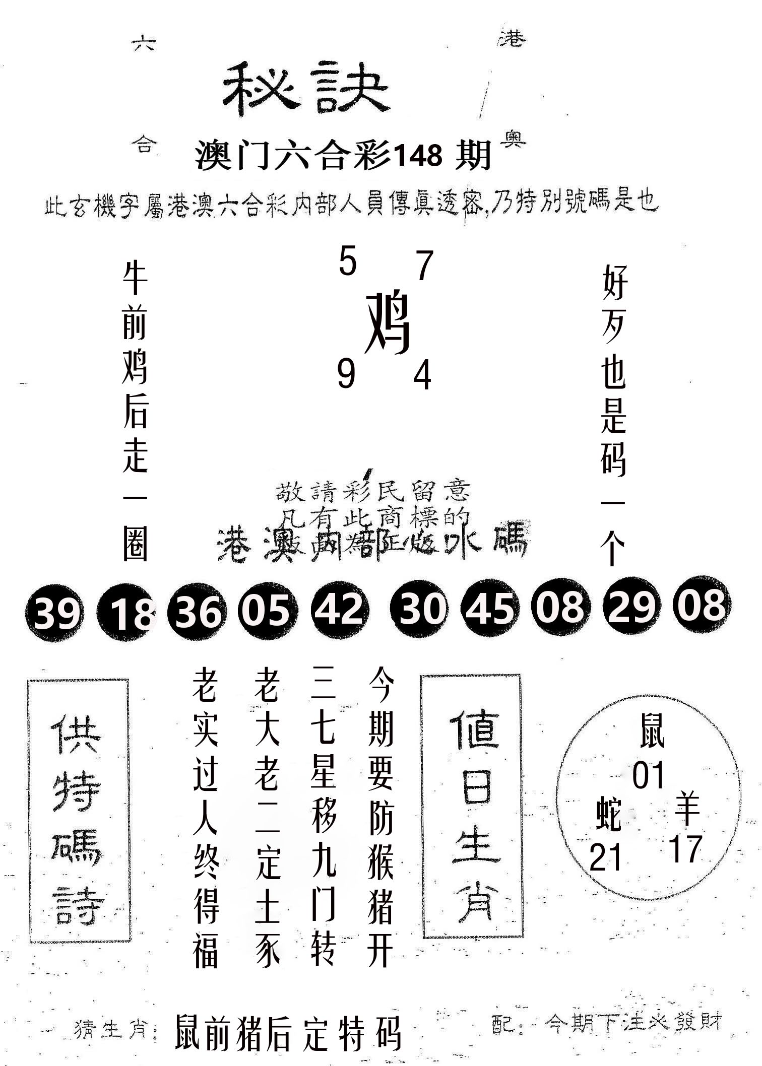 秘决 第148期