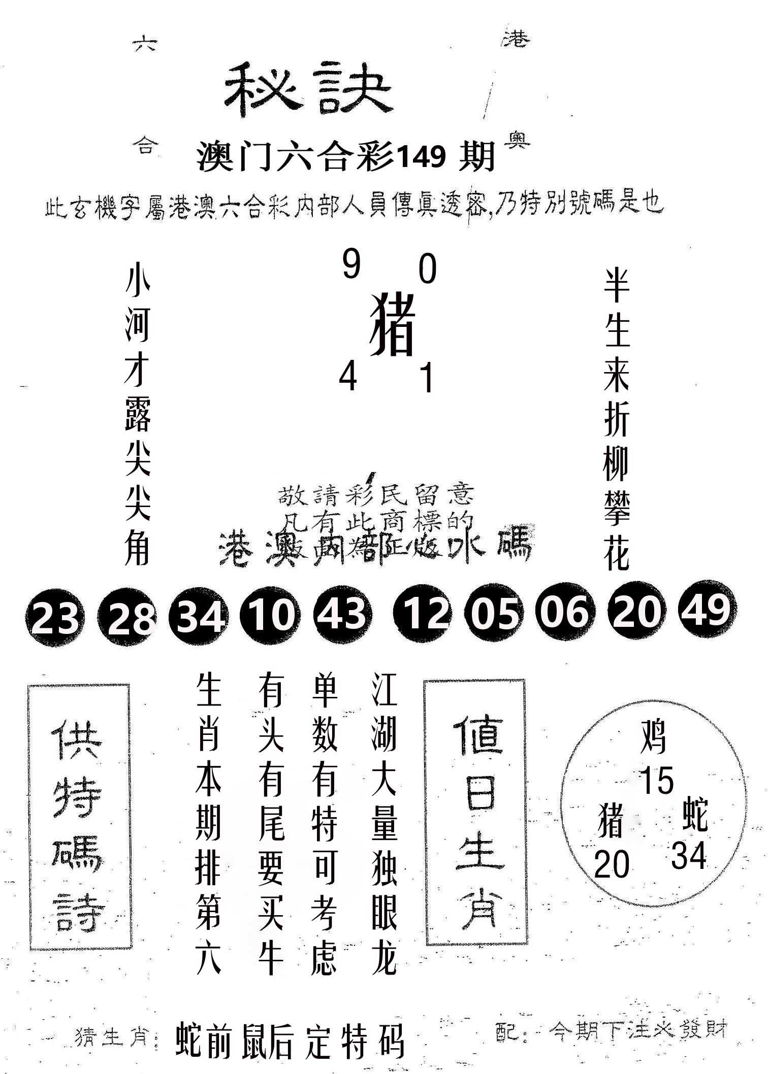 秘决 第149期