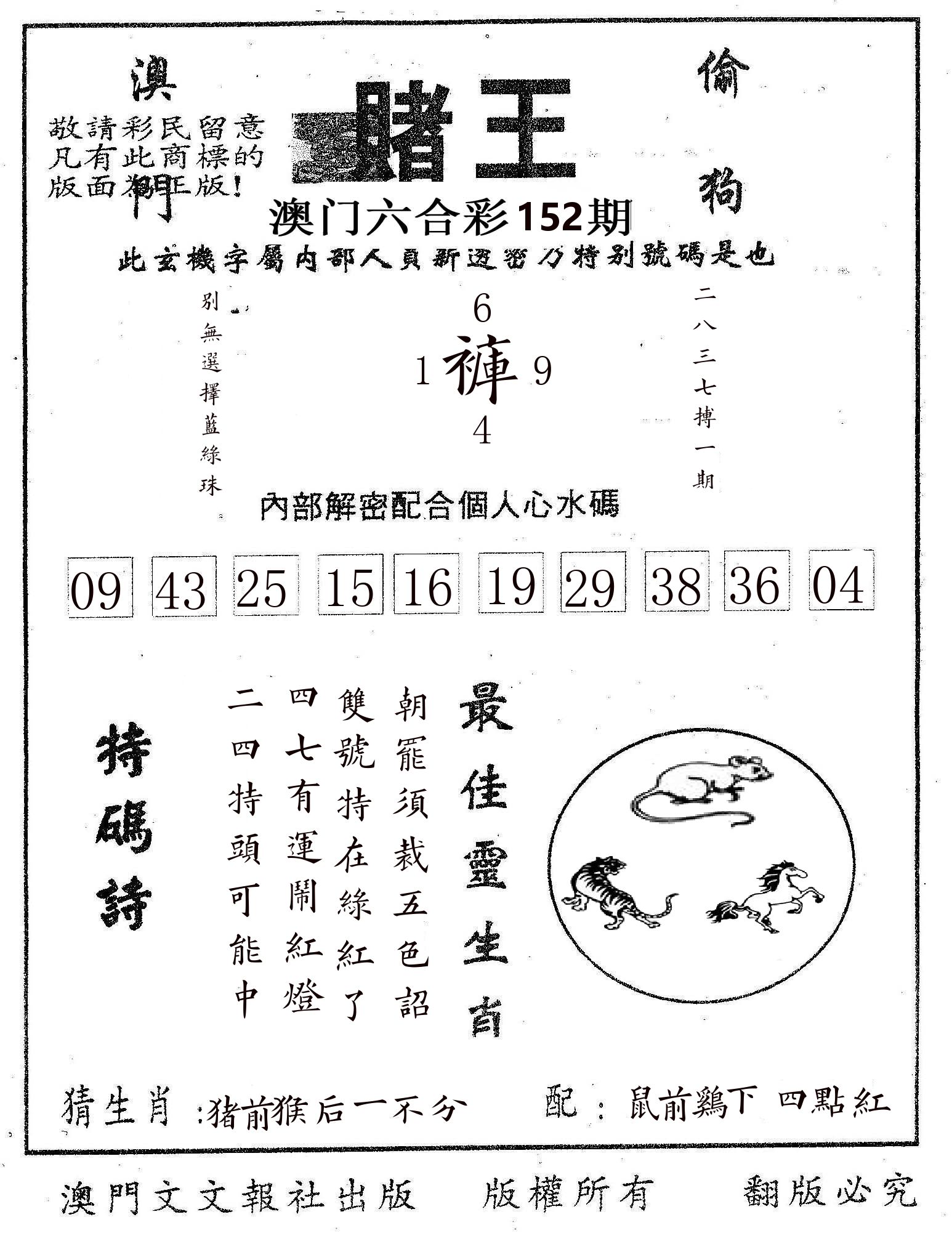 赌王 第152期
