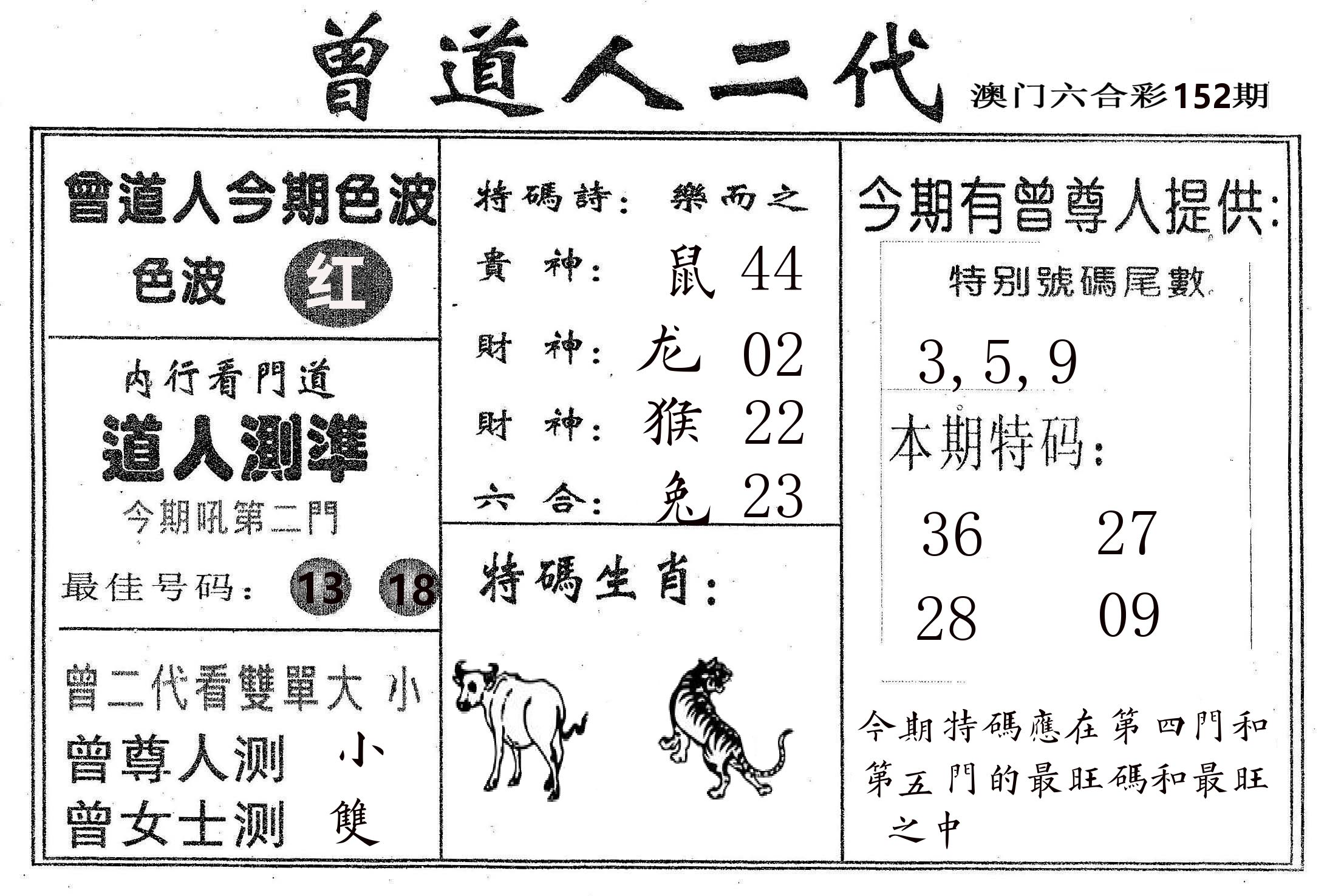曾二代 第152期