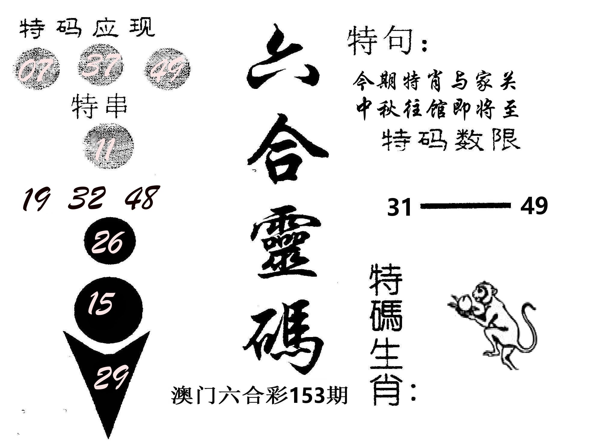 六合灵码 第153期