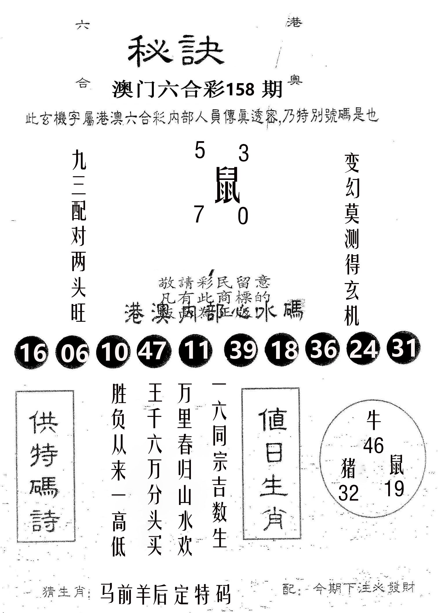 秘决 第158期