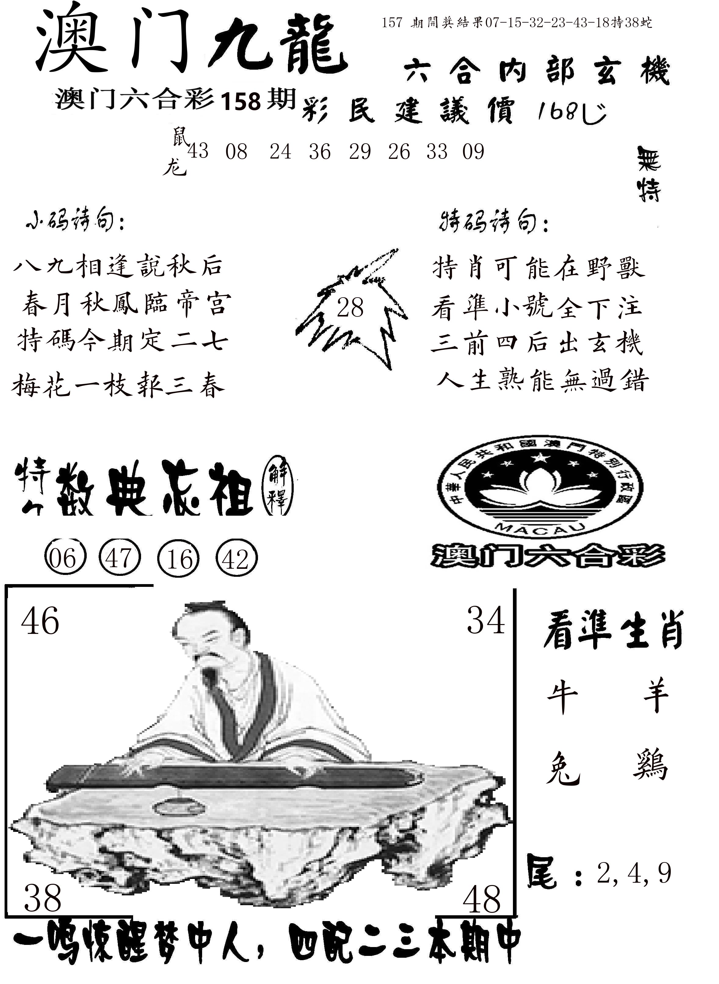 澳门传真1 第158期