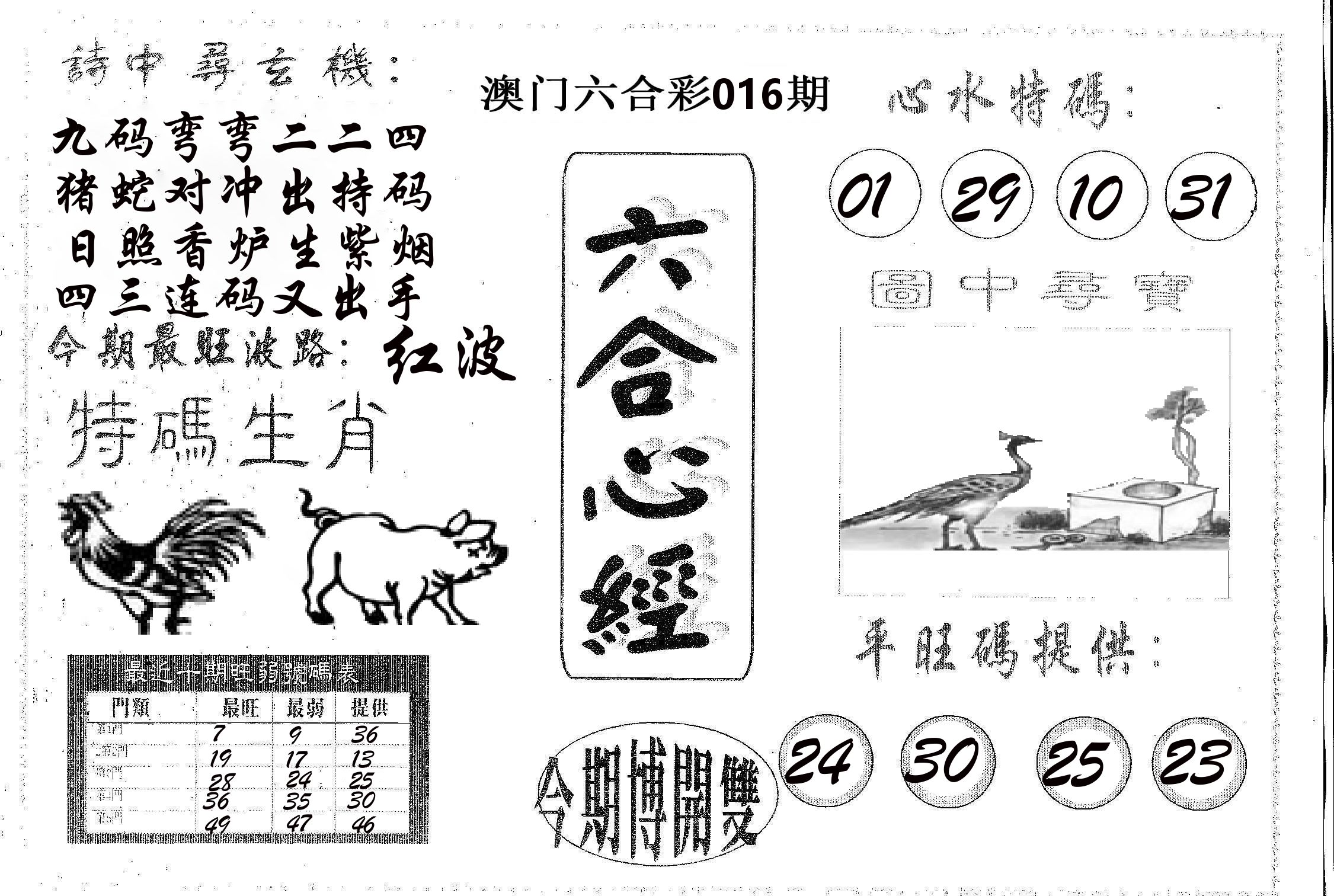 六合心经 第16期