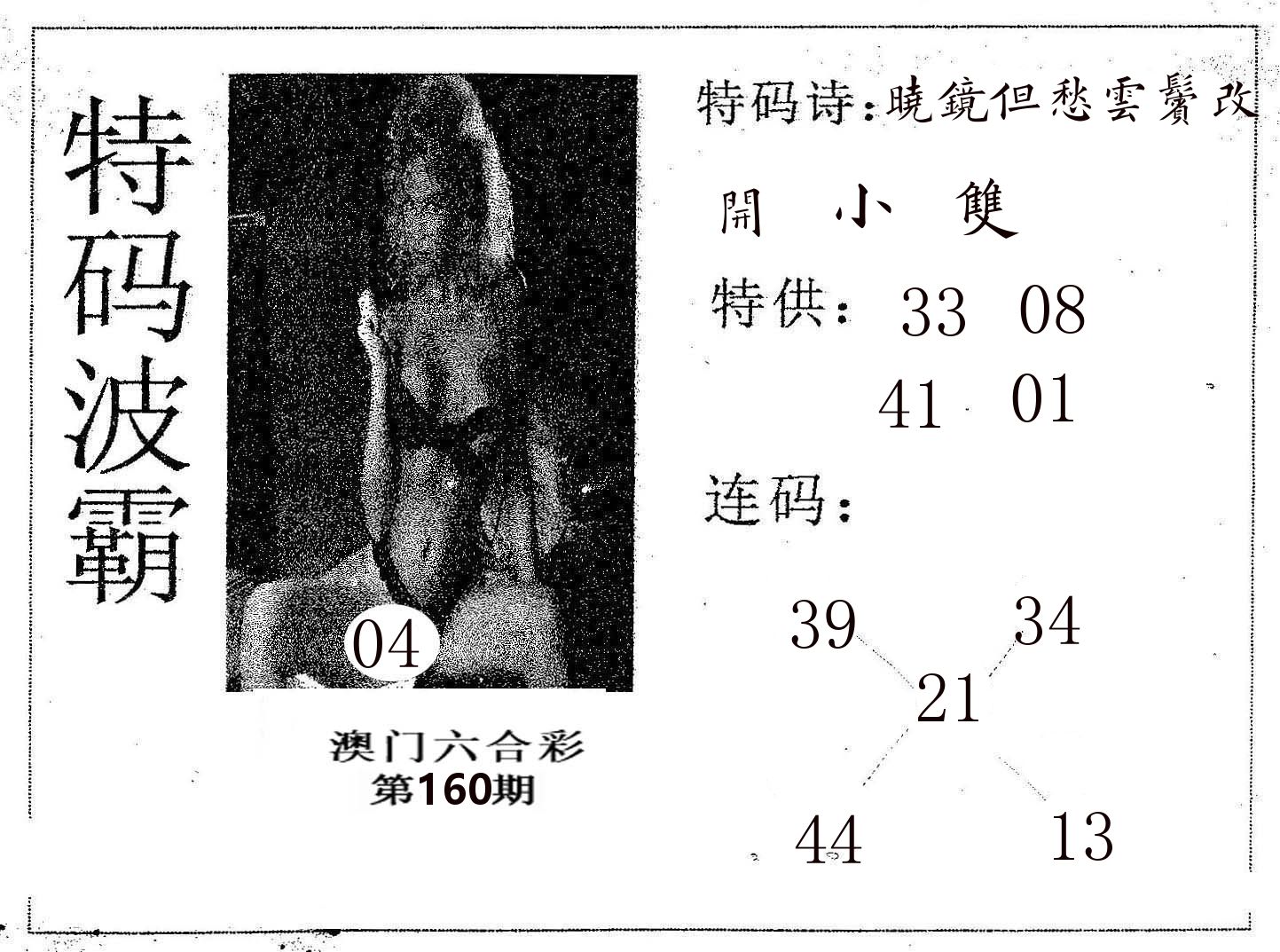特码波霸 第160期