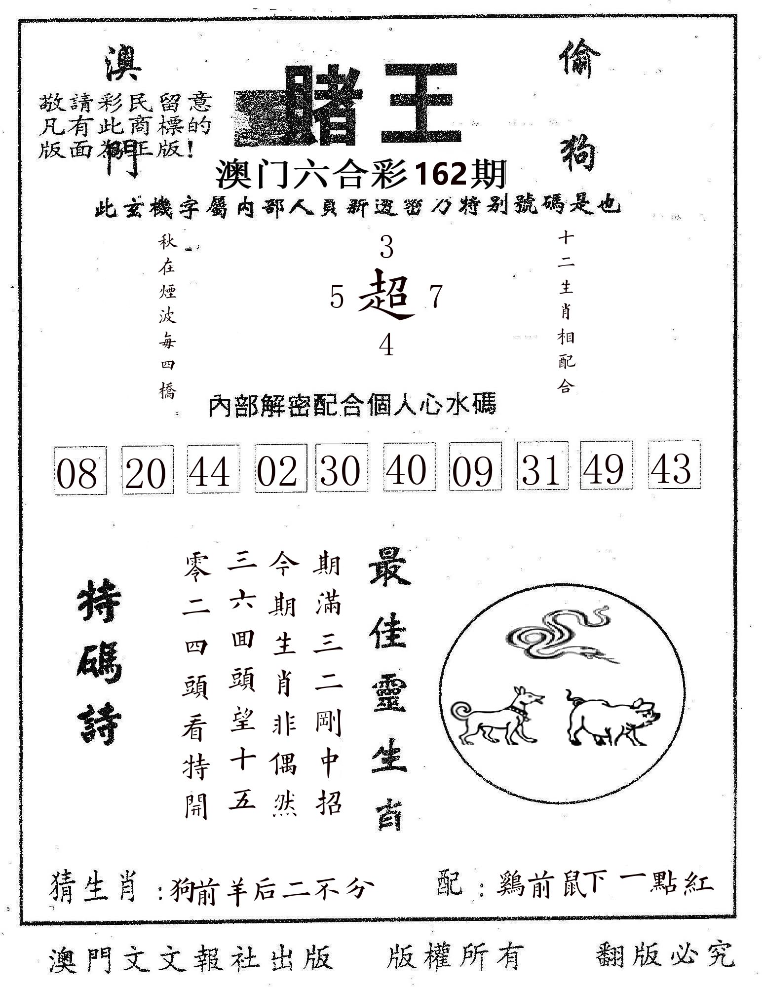 赌王 第162期