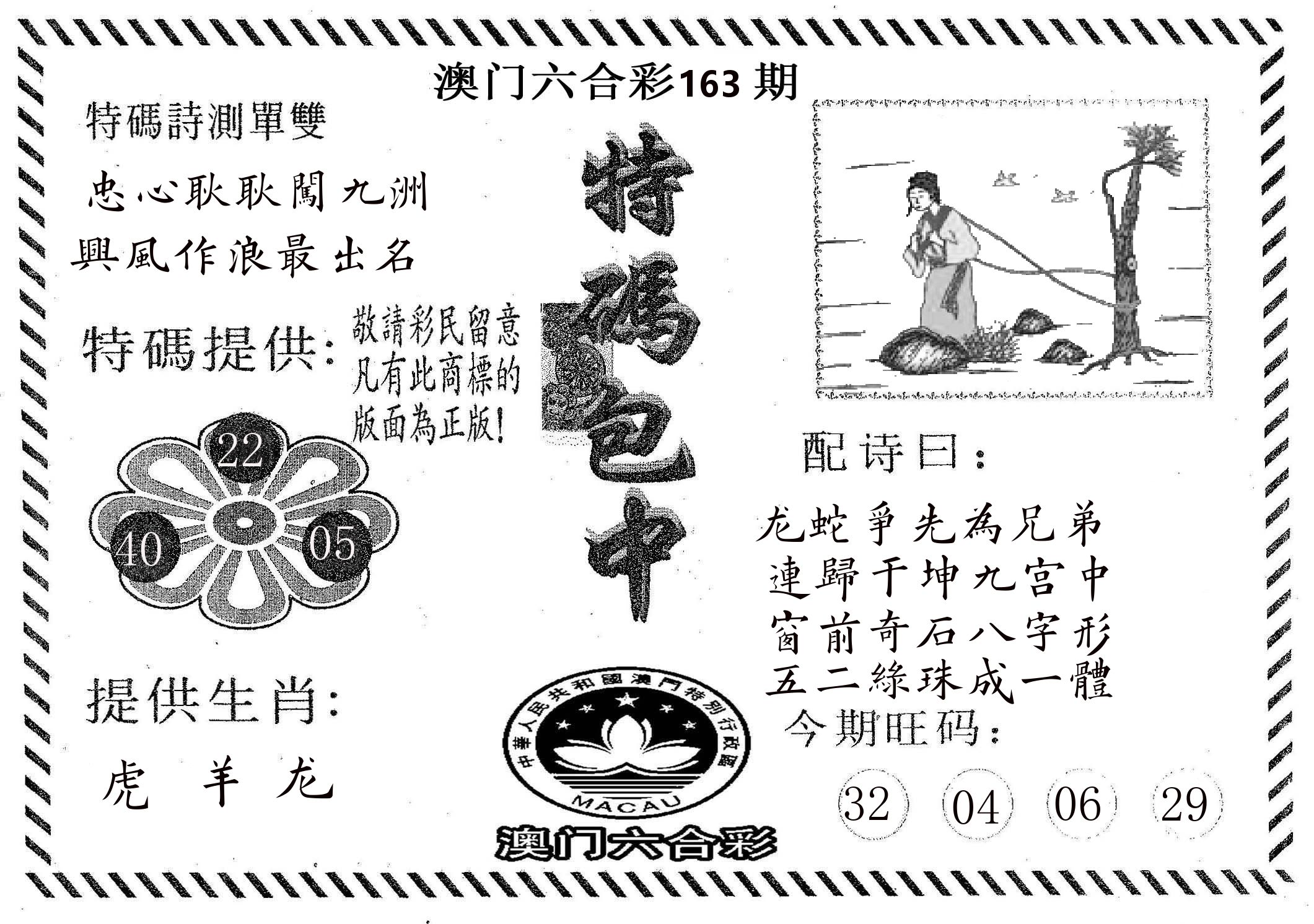 特码包中 第163期