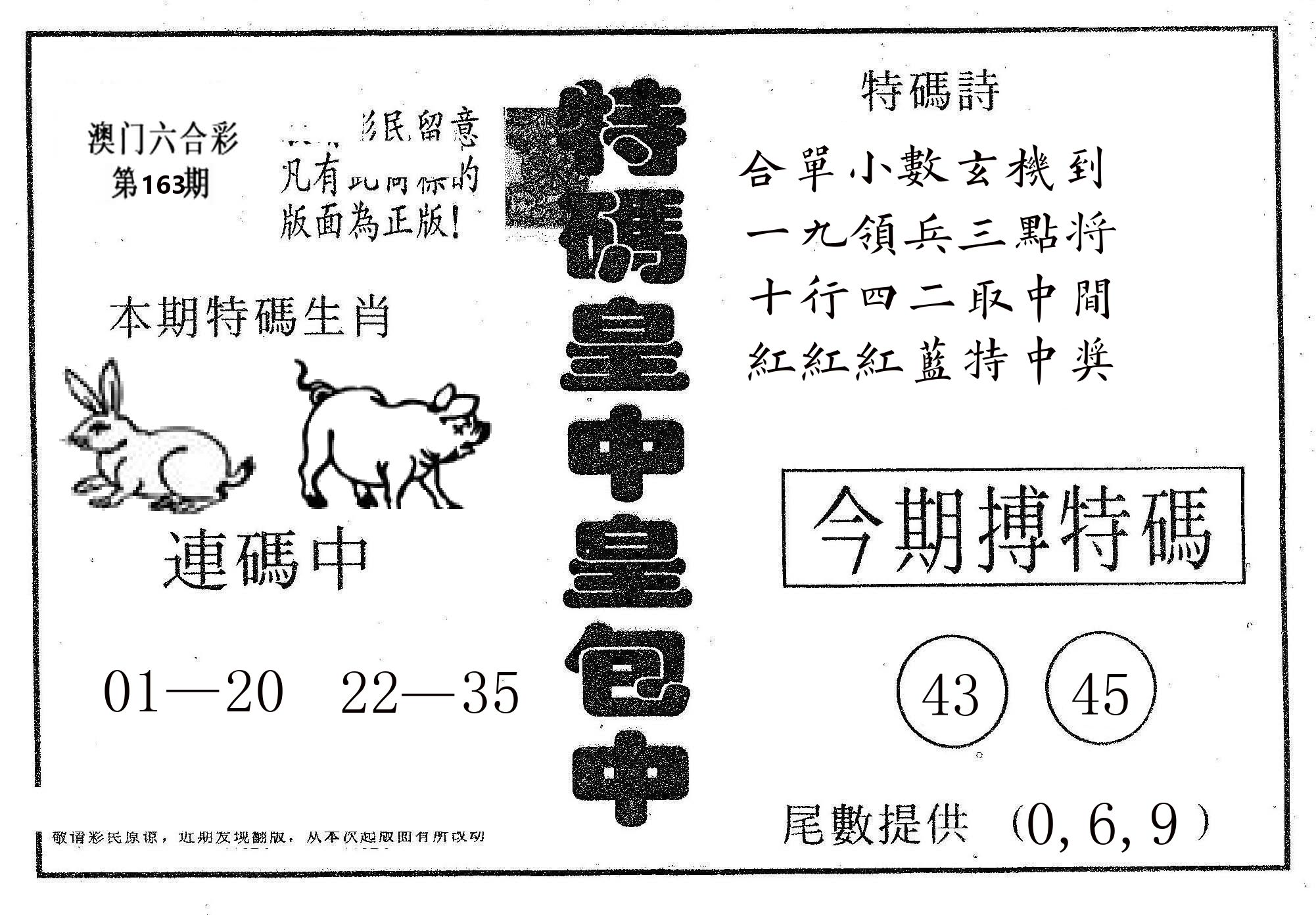 皇中皇A 第163期