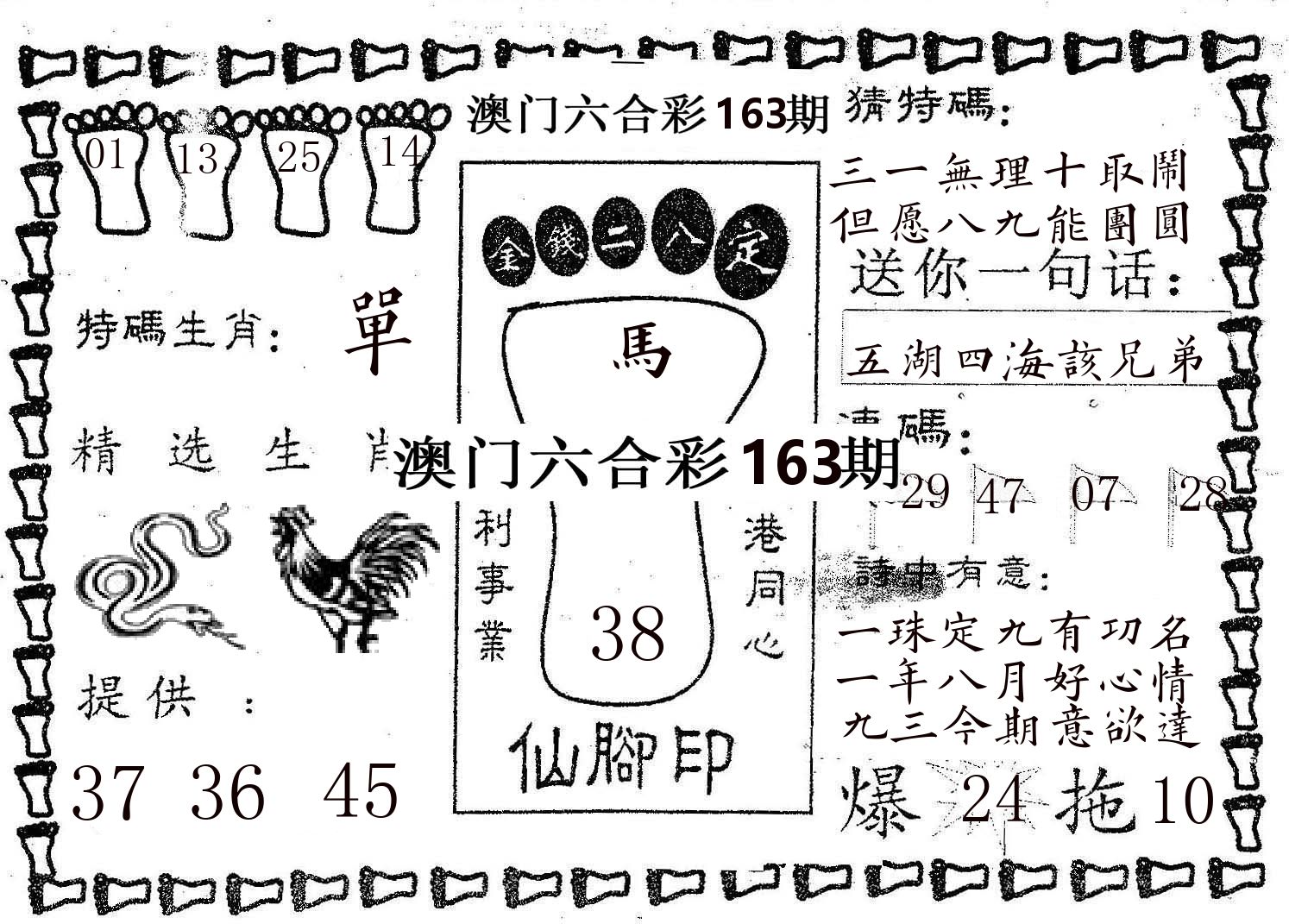仙脚印 第163期