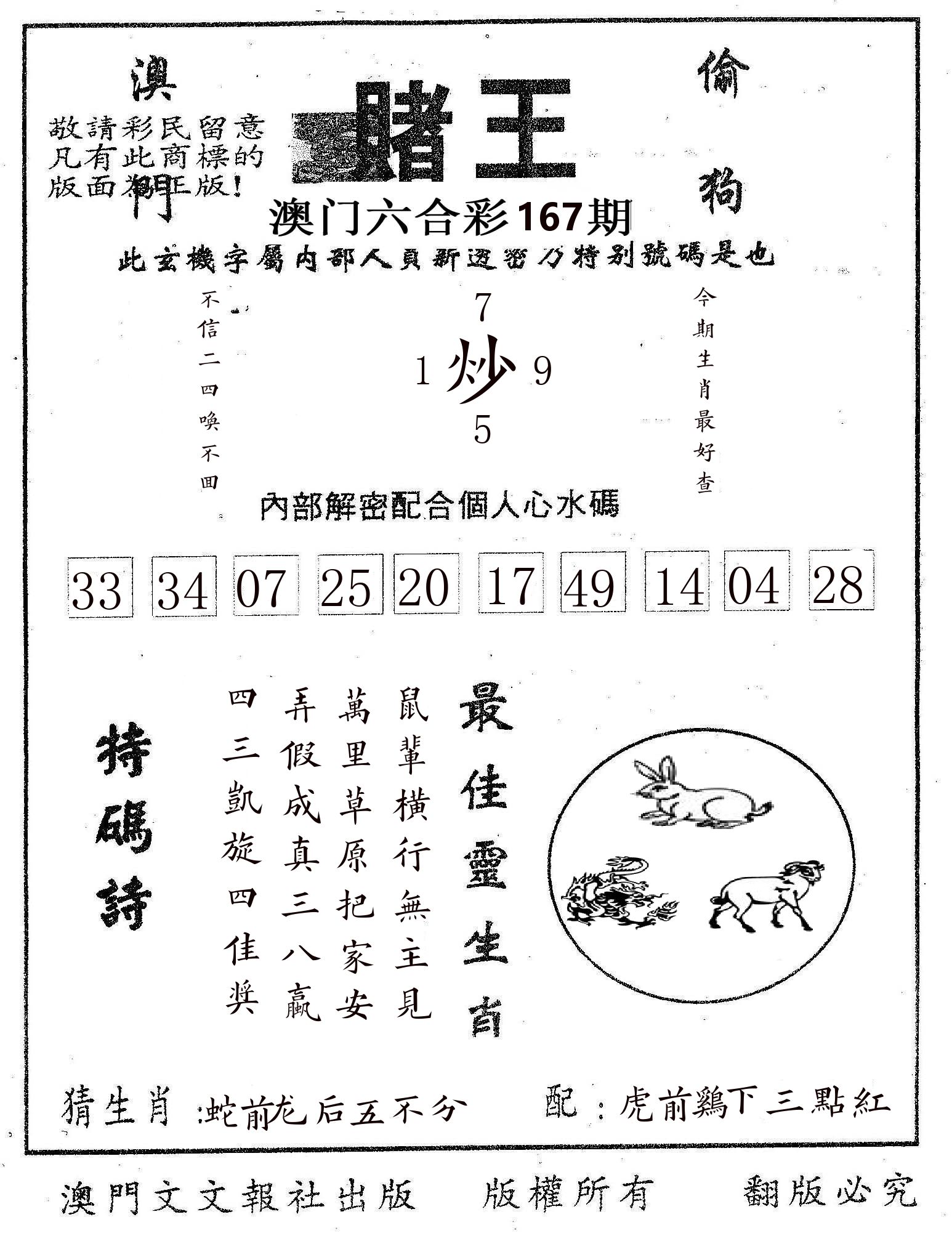 赌王 第167期