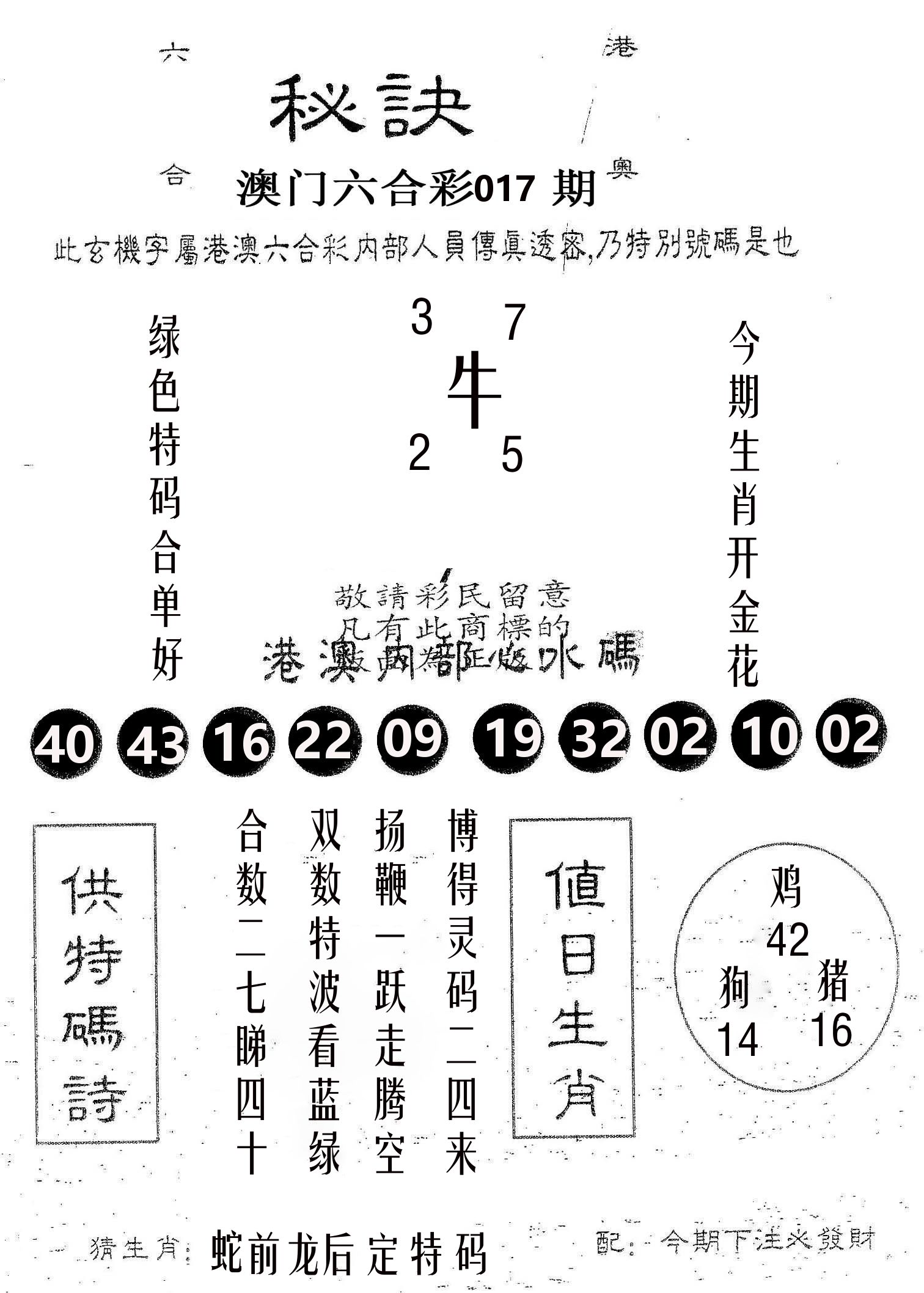 秘决 第17期