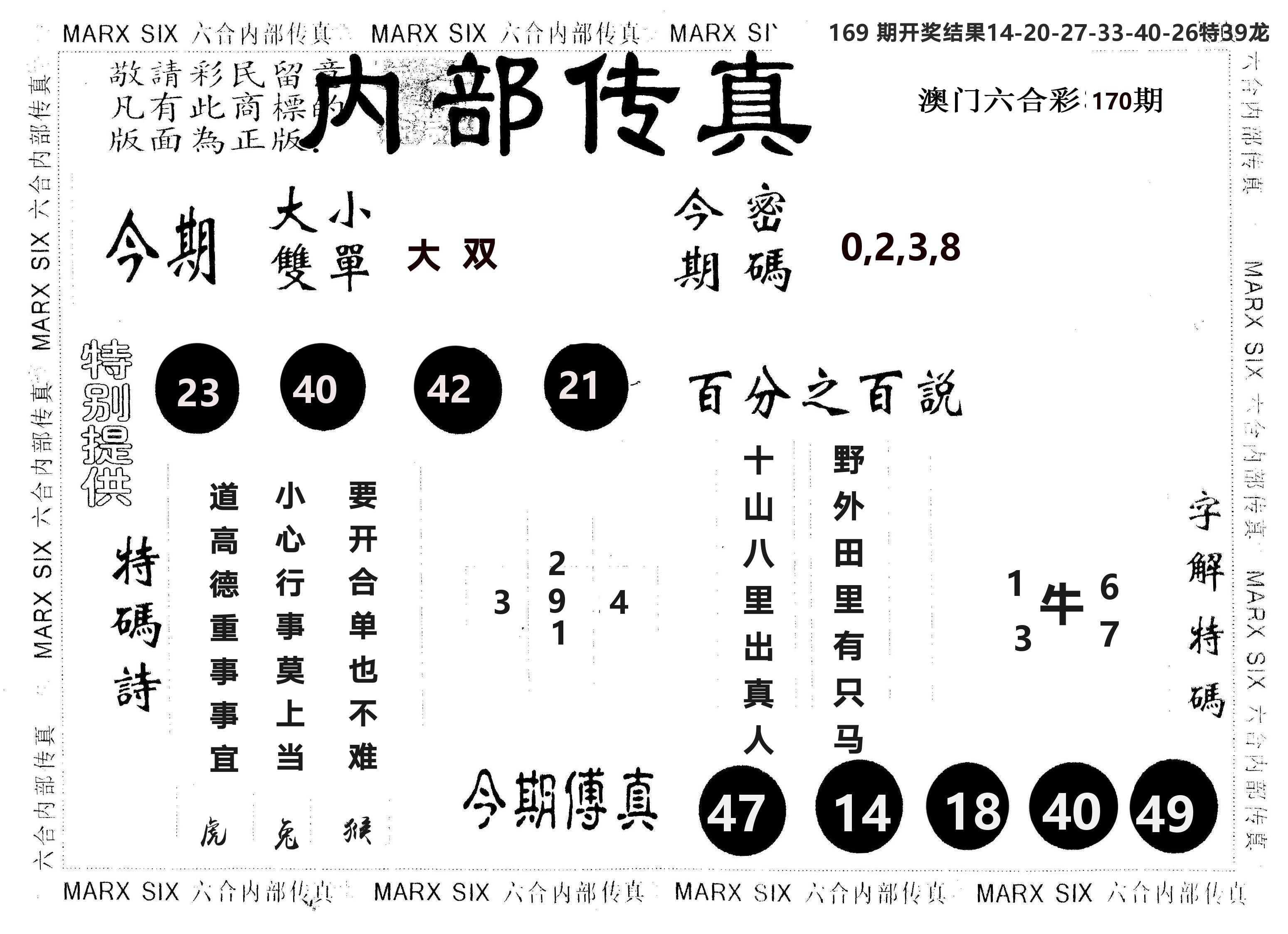另版内部传真 第170期