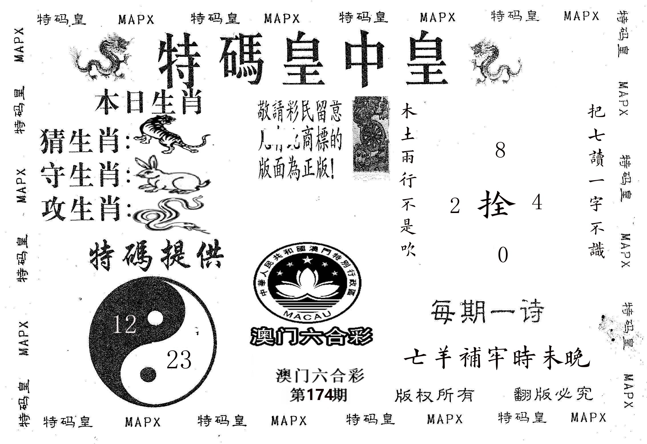 皇中皇B 第174期
