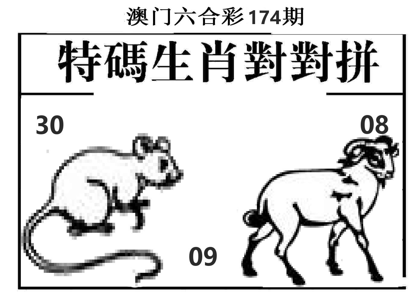 特码生肖对对拼 第174期