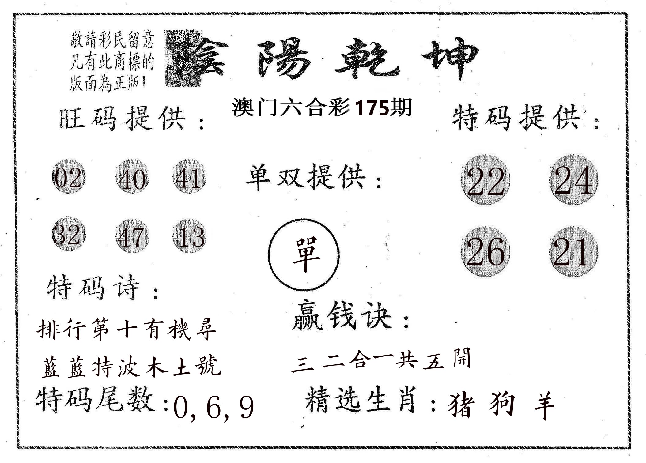 阴阳乾坤 第175期