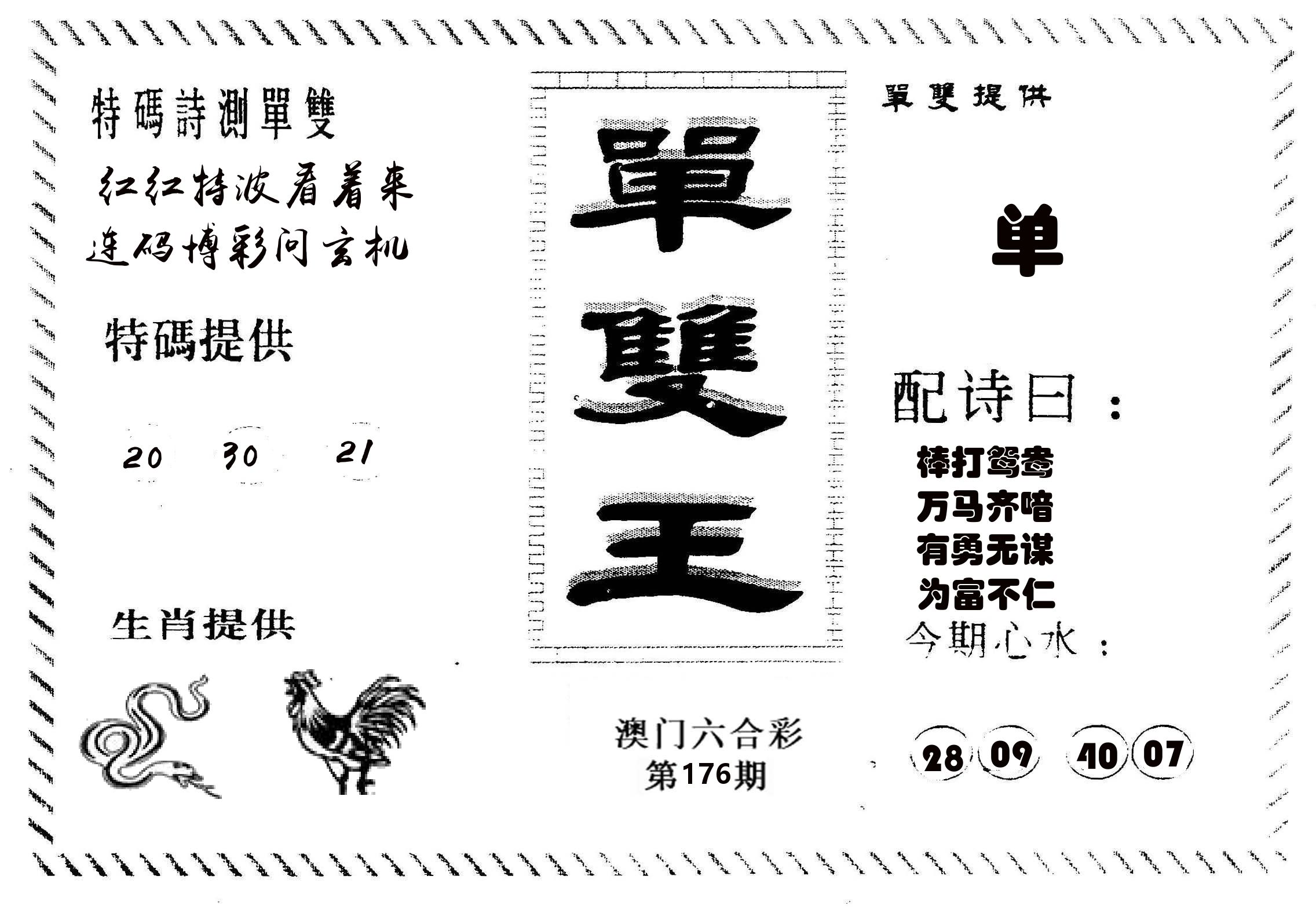 单双王B 第176期