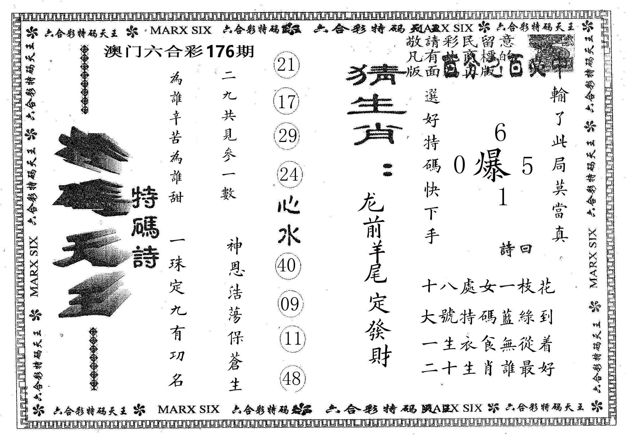 天码天王 第176期