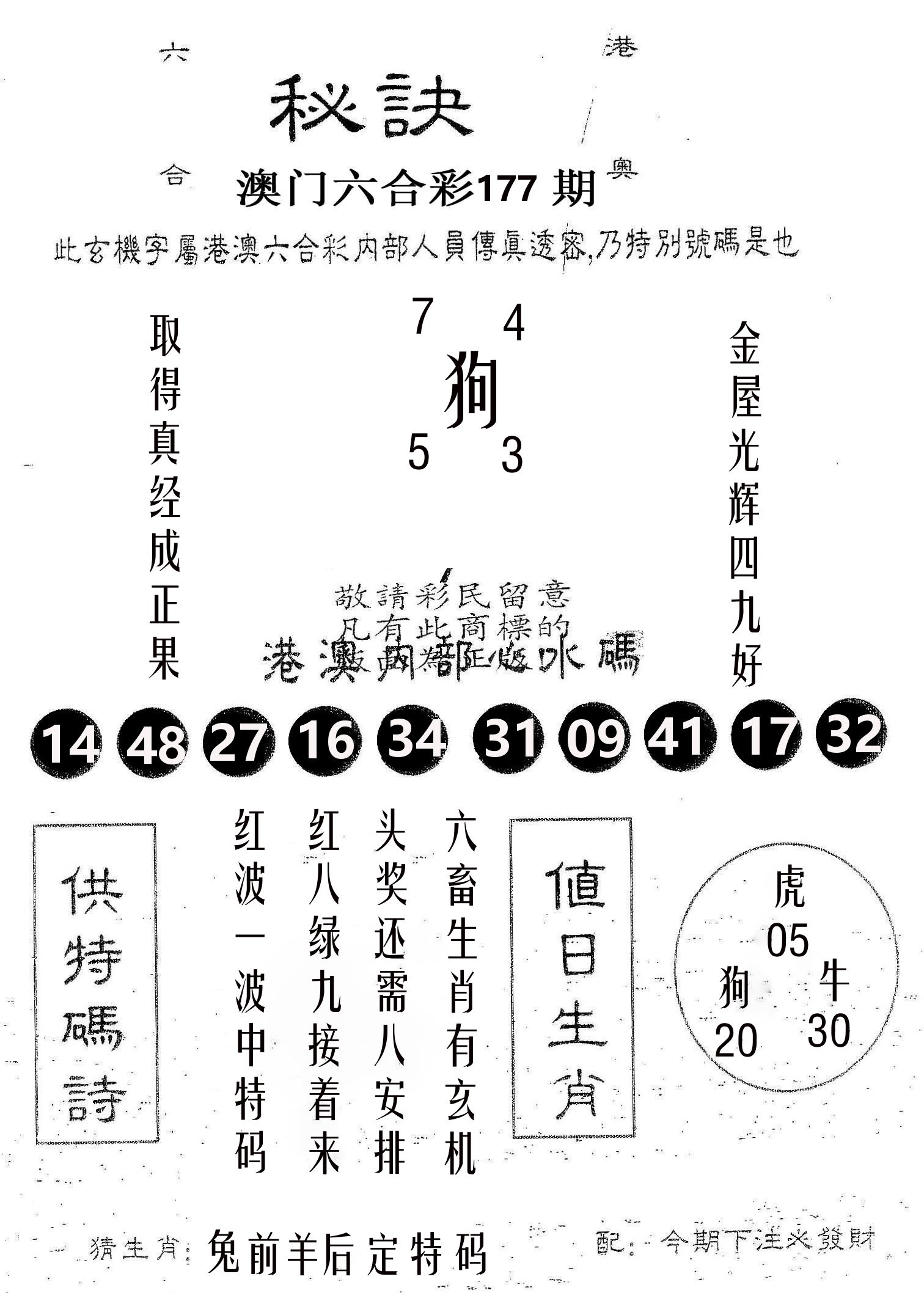 秘决 第177期