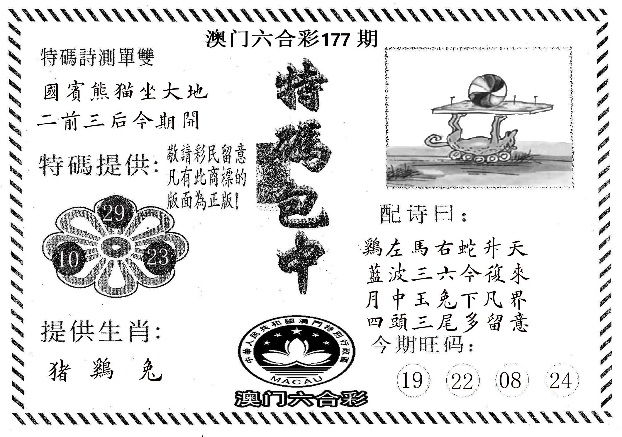 特码包中 第177期