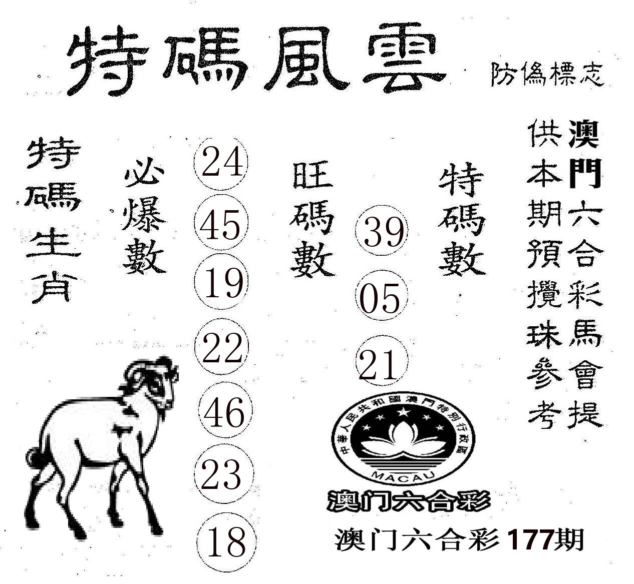 特码风云 第177期