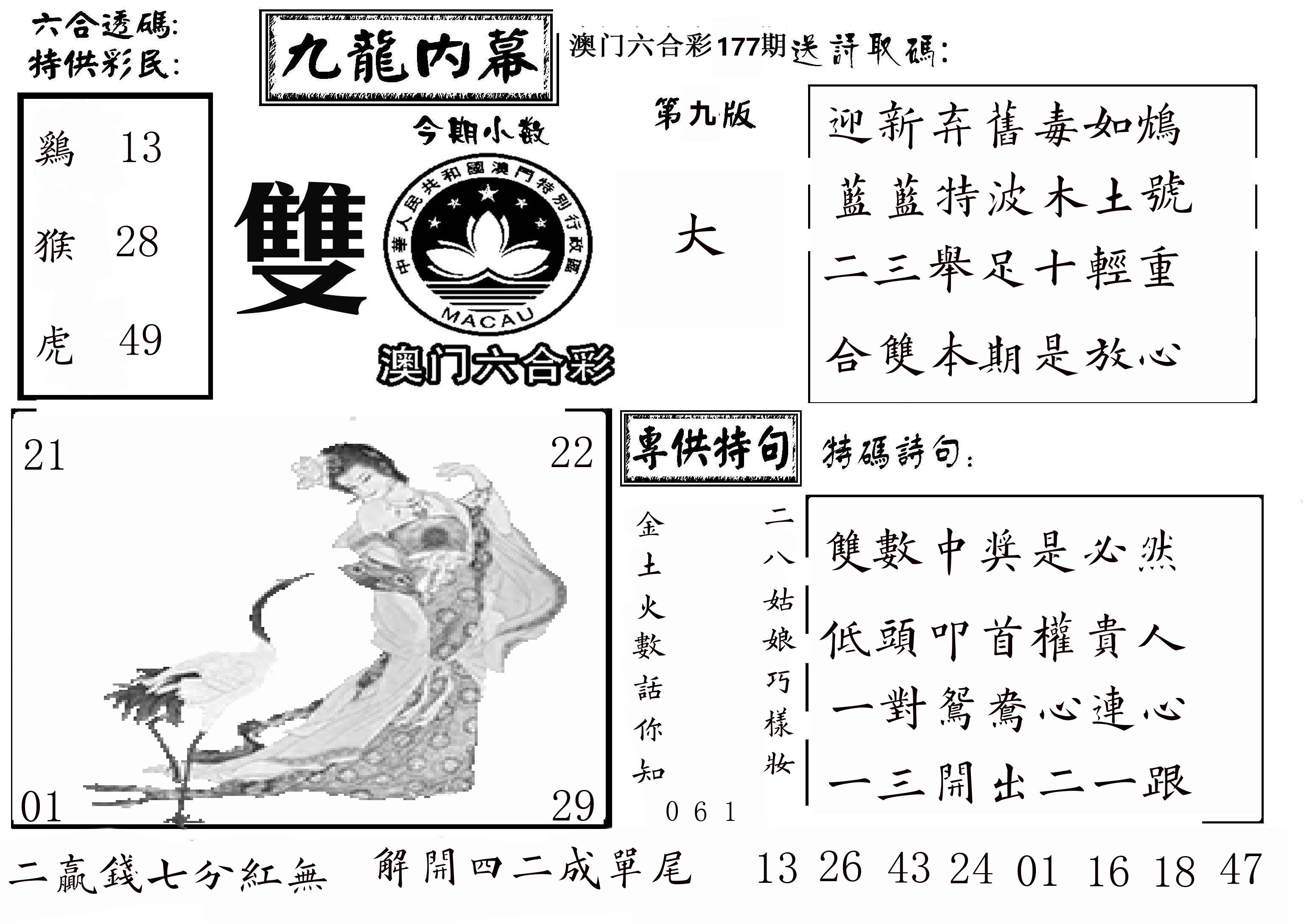 澳门传真3 第177期