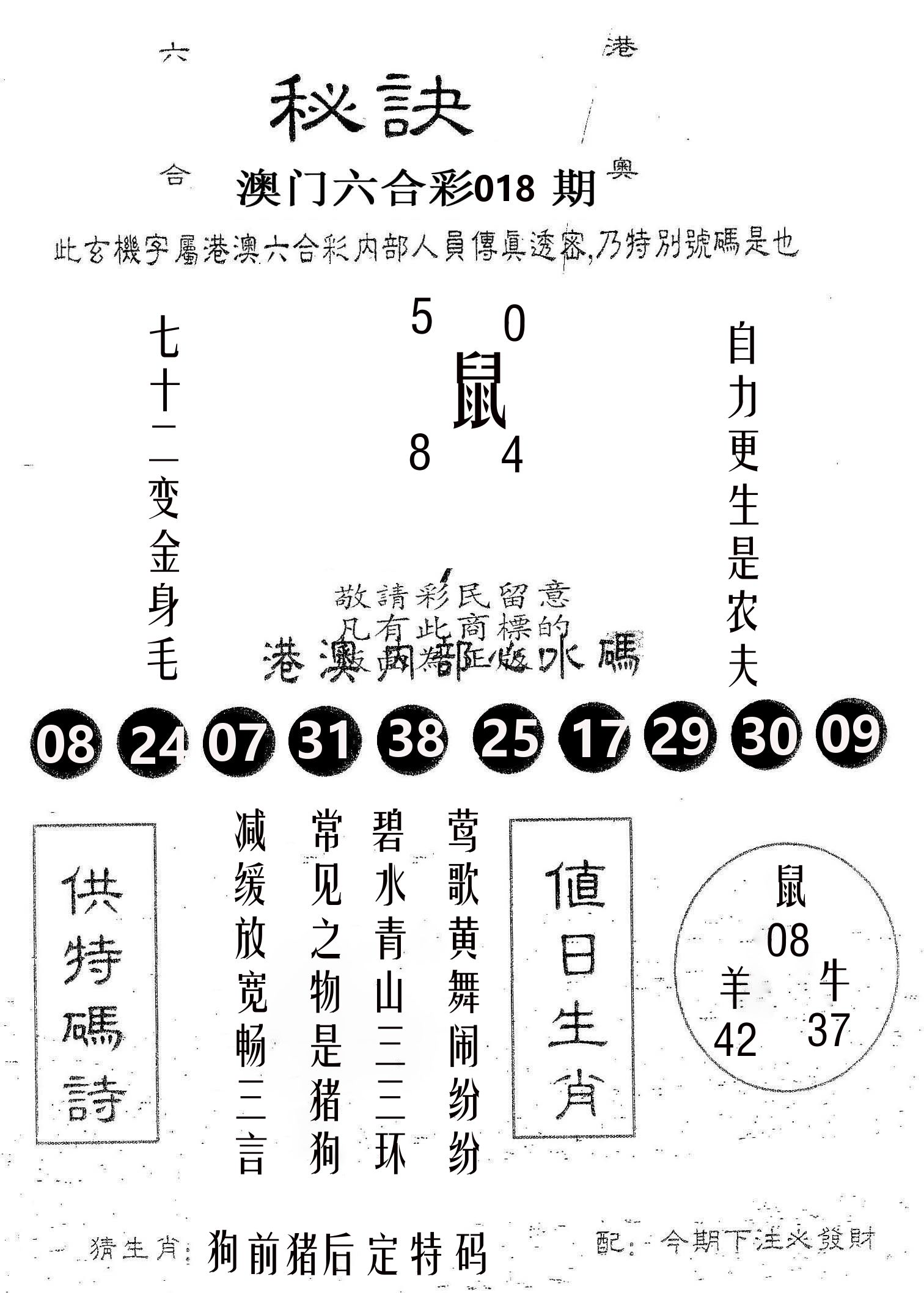 秘决 第18期